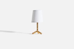Swedish Designer, Table Lamp, Brass, Sweden, 1960s