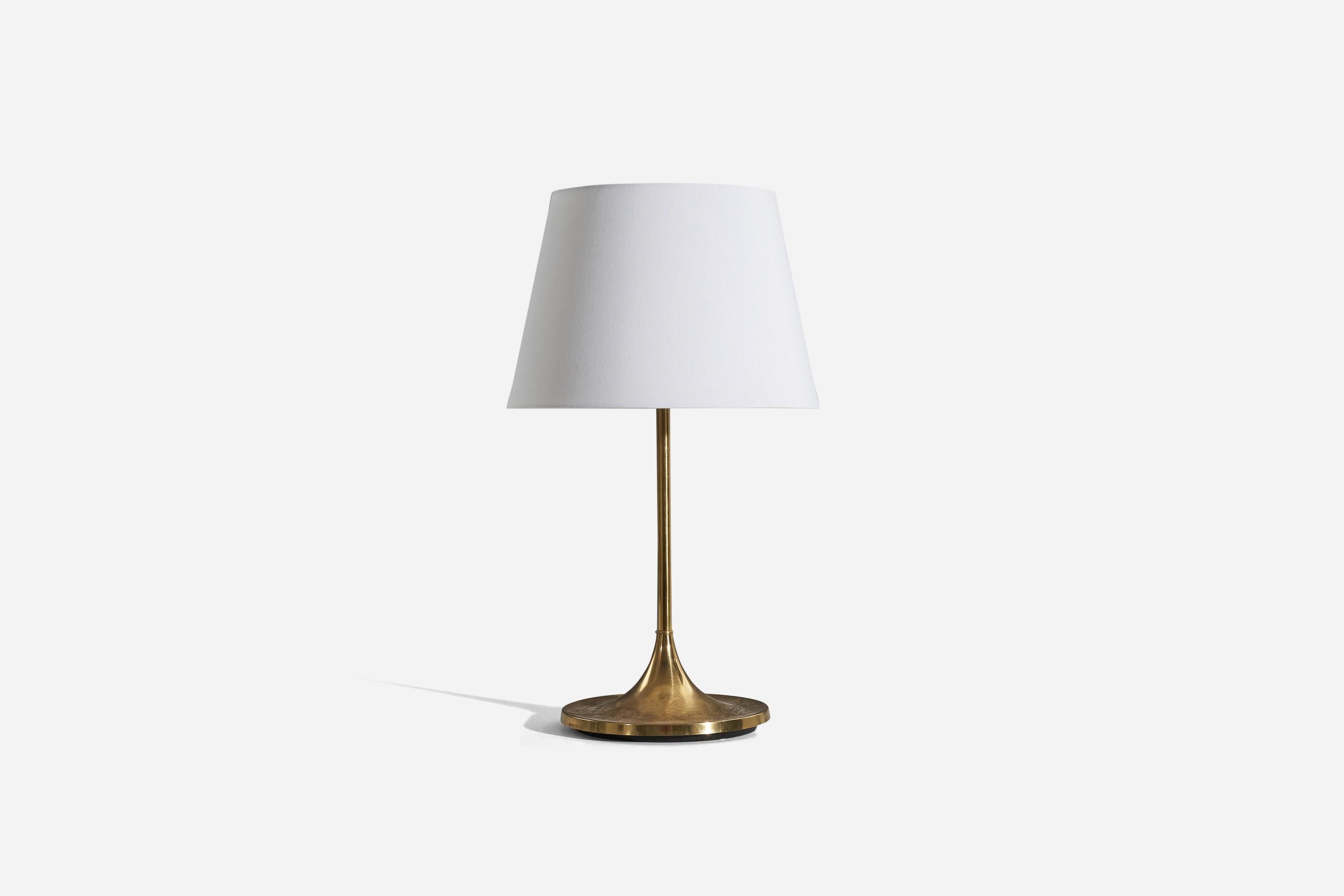 Mid-Century Modern Swedish Designer, Table Lamps, Brass, Sweden, 1960s For Sale