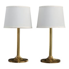 Swedish Designer, Table Lamps, Brass, Sweden, 1960s