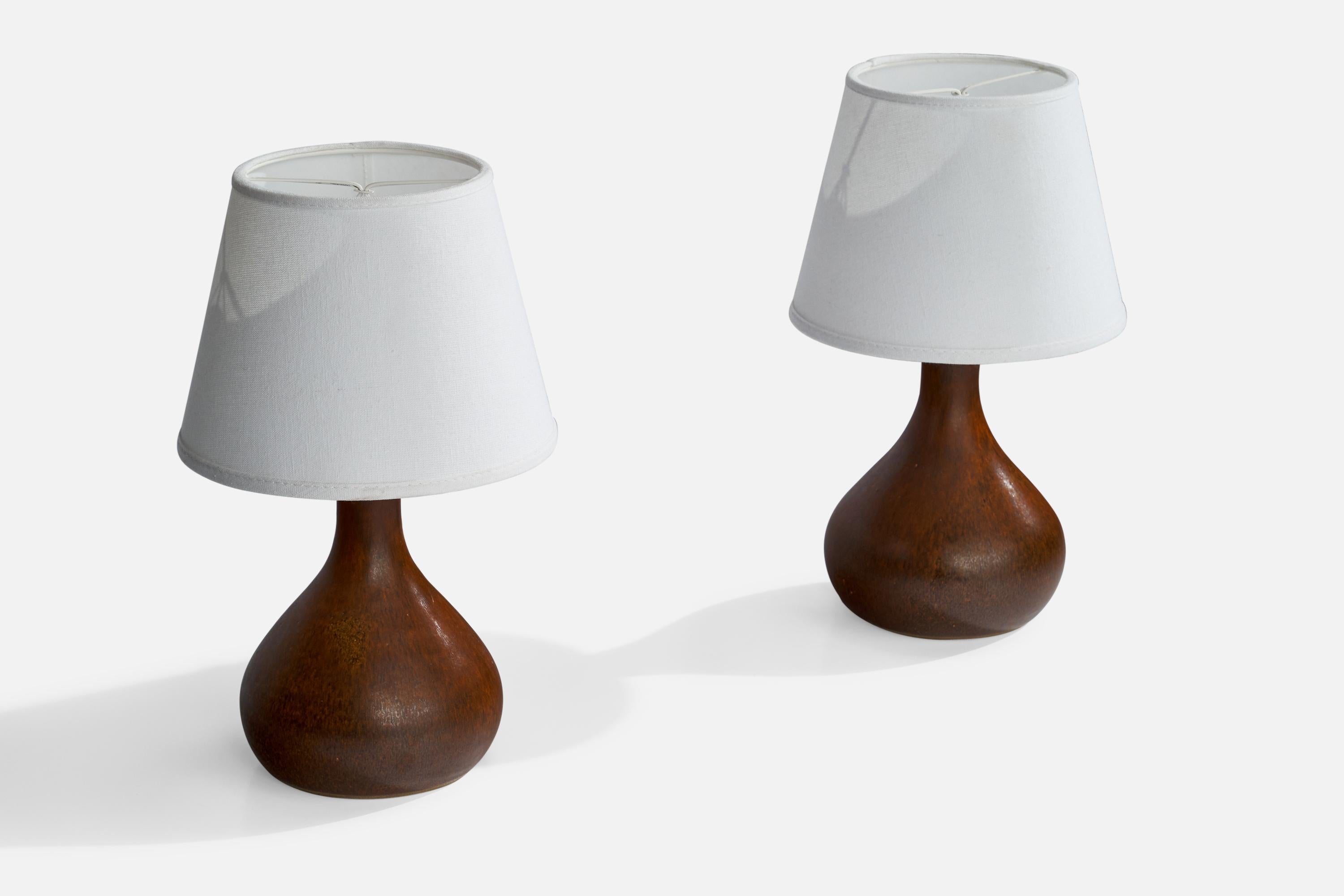 Mid-20th Century Swedish Designer, Table Lamps, Ceramic, Sweden, 1960s For Sale