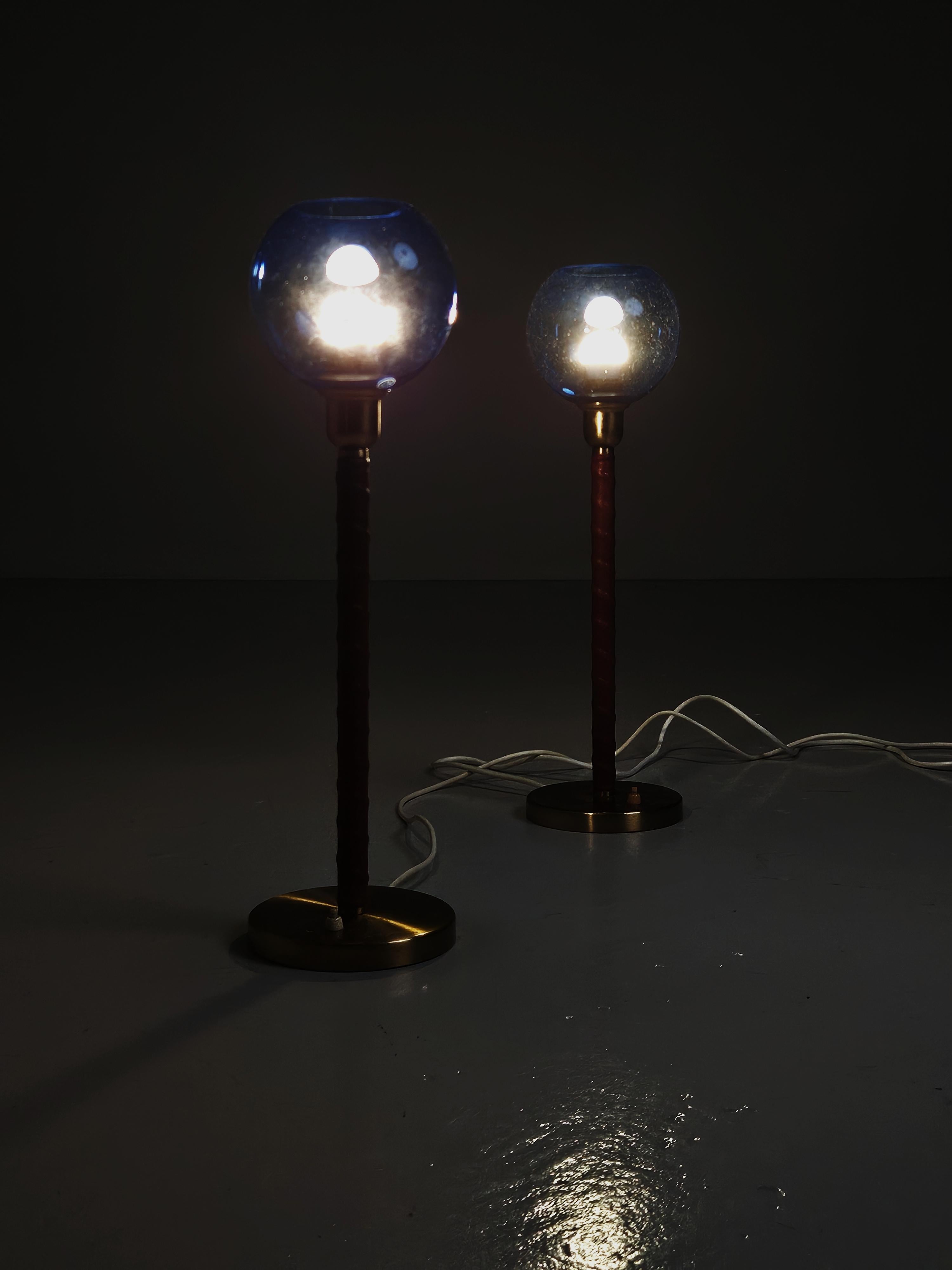Brass Swedish designer table lamps 'E1251' by ASEA, Sweden, 1950s For Sale