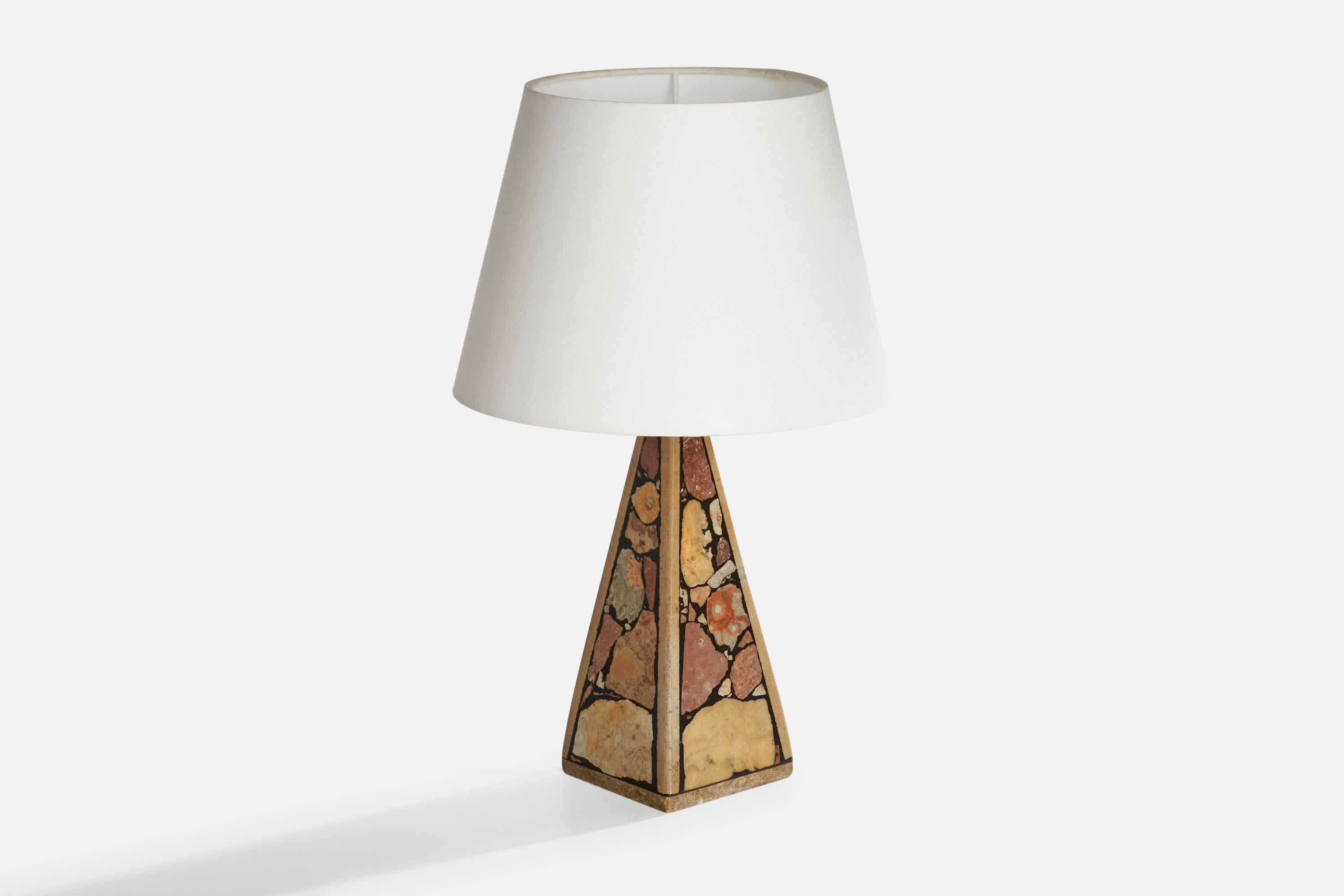 Late 20th Century Swedish Designer, Table Lamps, Fossil Stone, Sweden, 1970s