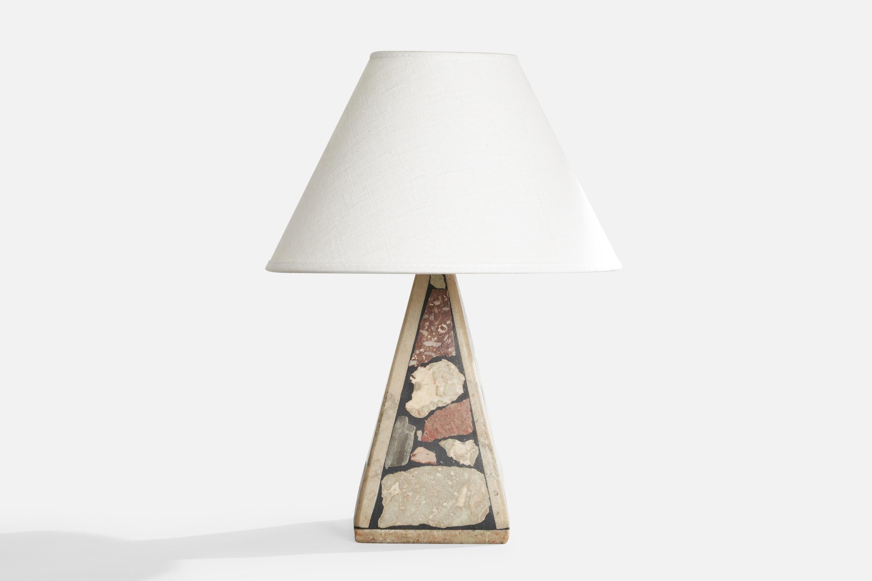Late 20th Century Swedish Designer, Table Lamps, Fossil Stone, Sweden, 1970s