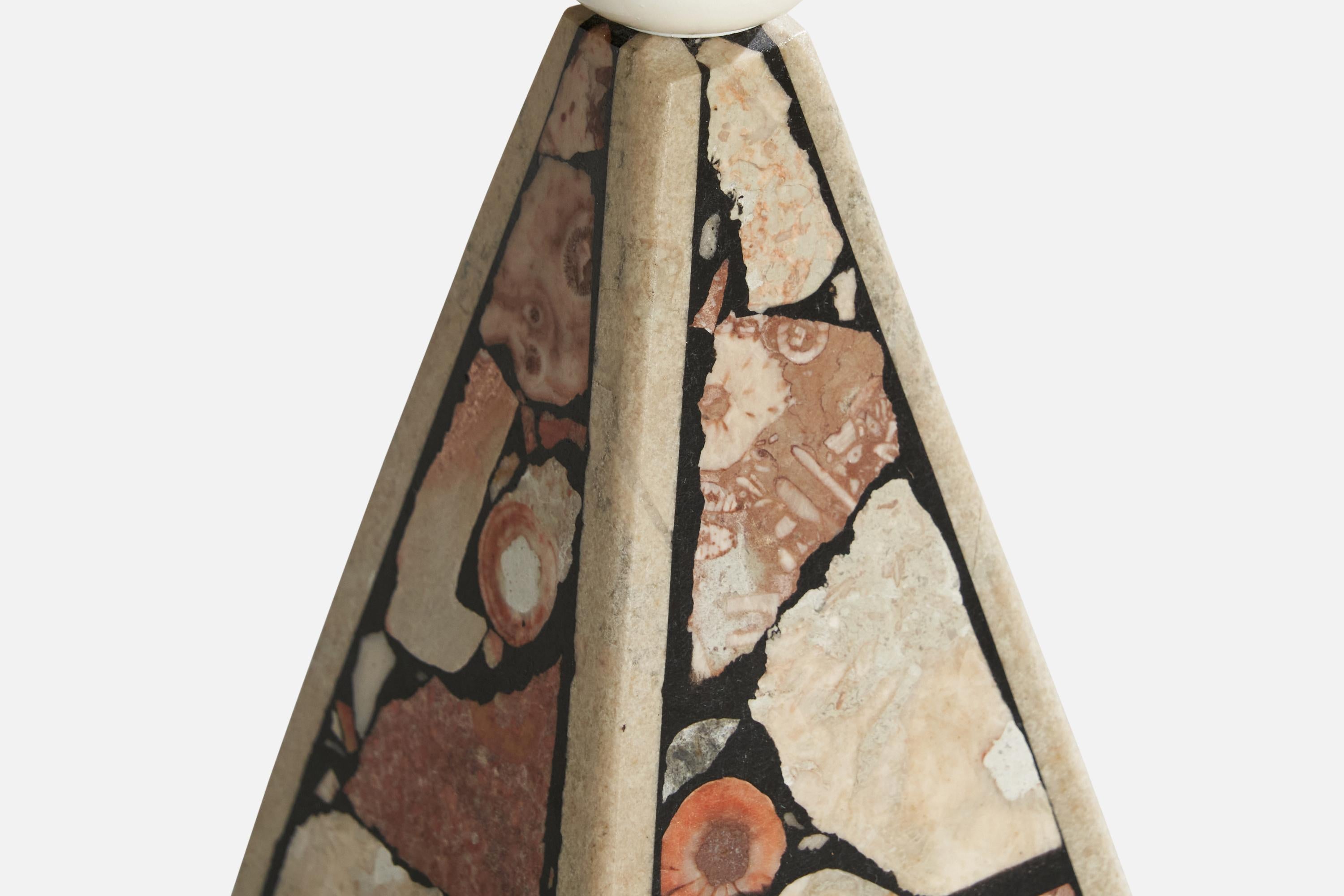 Swedish Designer, Table Lamps, Fossil Stone, Sweden, 1970s 1