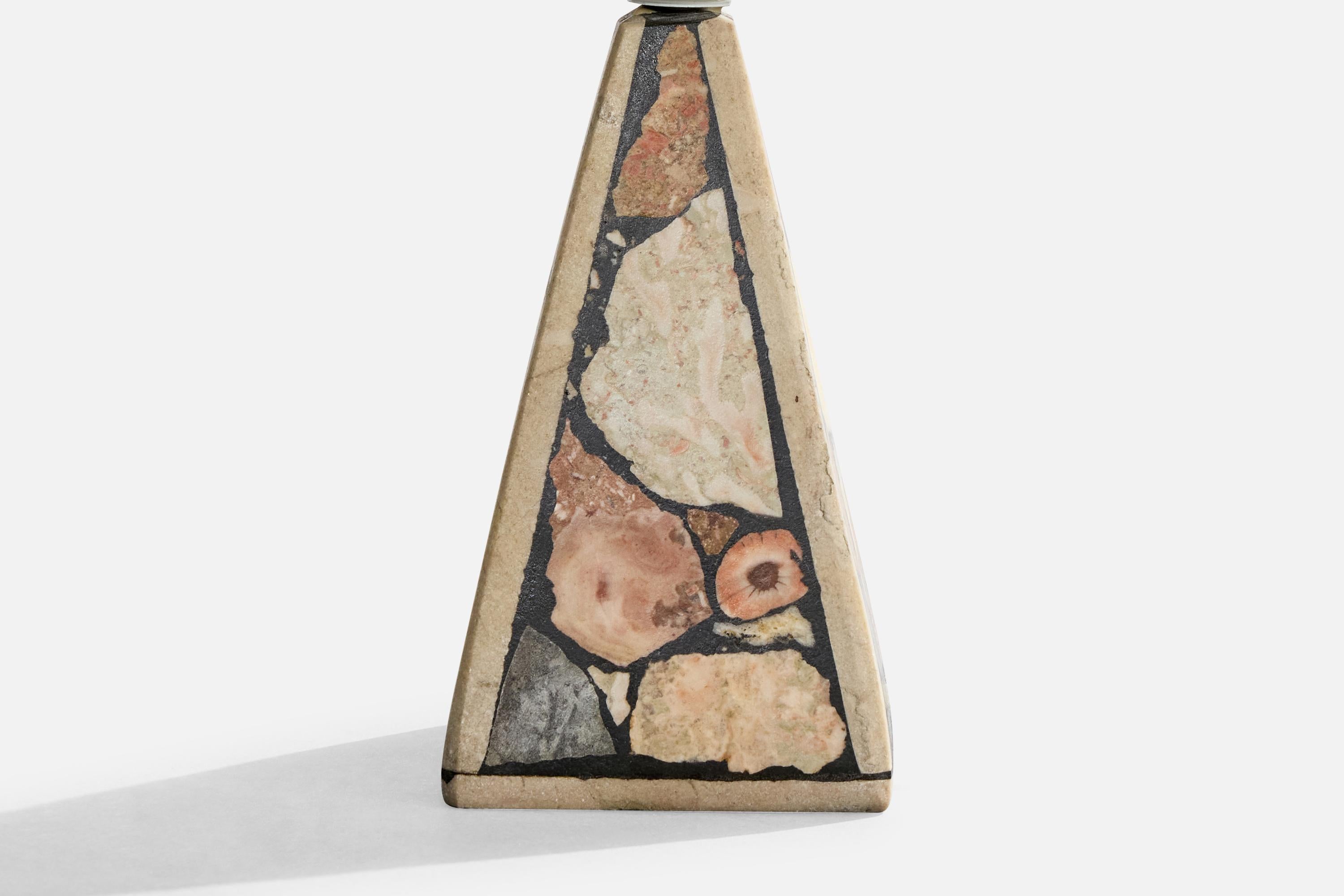 Swedish Designer, Table Lamps, Fossil Stone, Sweden, 1970s For Sale 1
