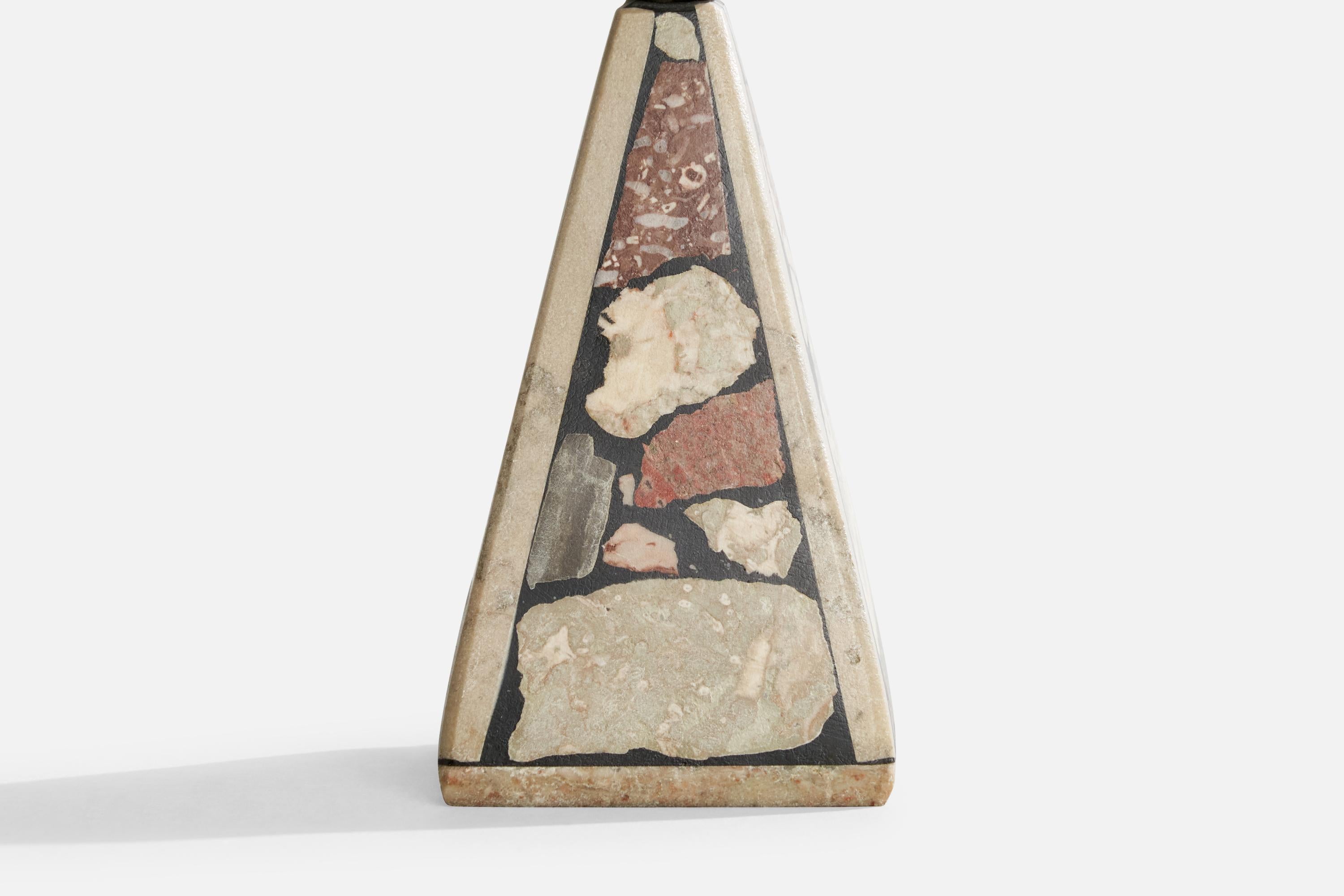 Swedish Designer, Table Lamps, Fossil Stone, Sweden, 1970s 2