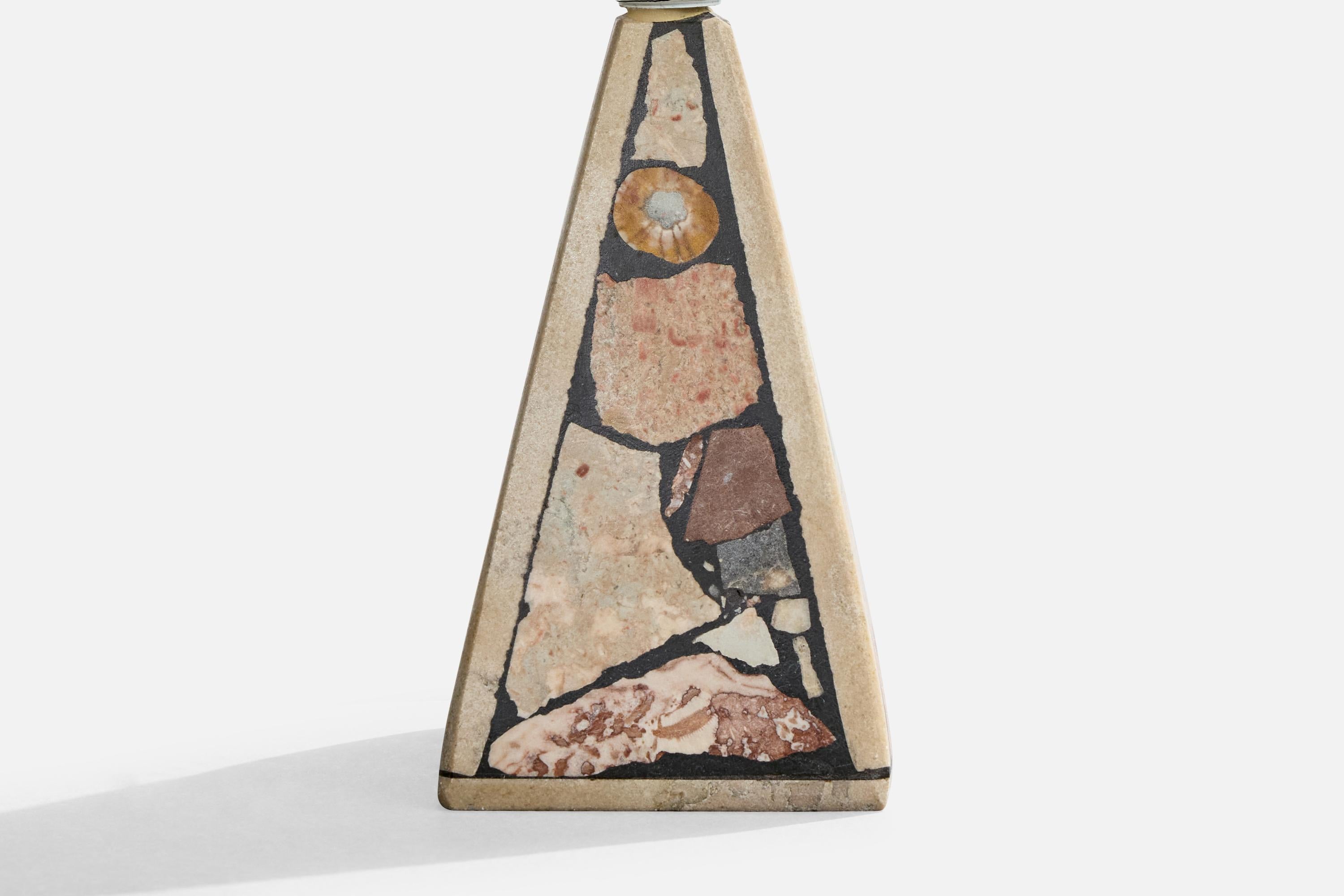 Swedish Designer, Table Lamps, Fossil Stone, Sweden, 1970s For Sale 2