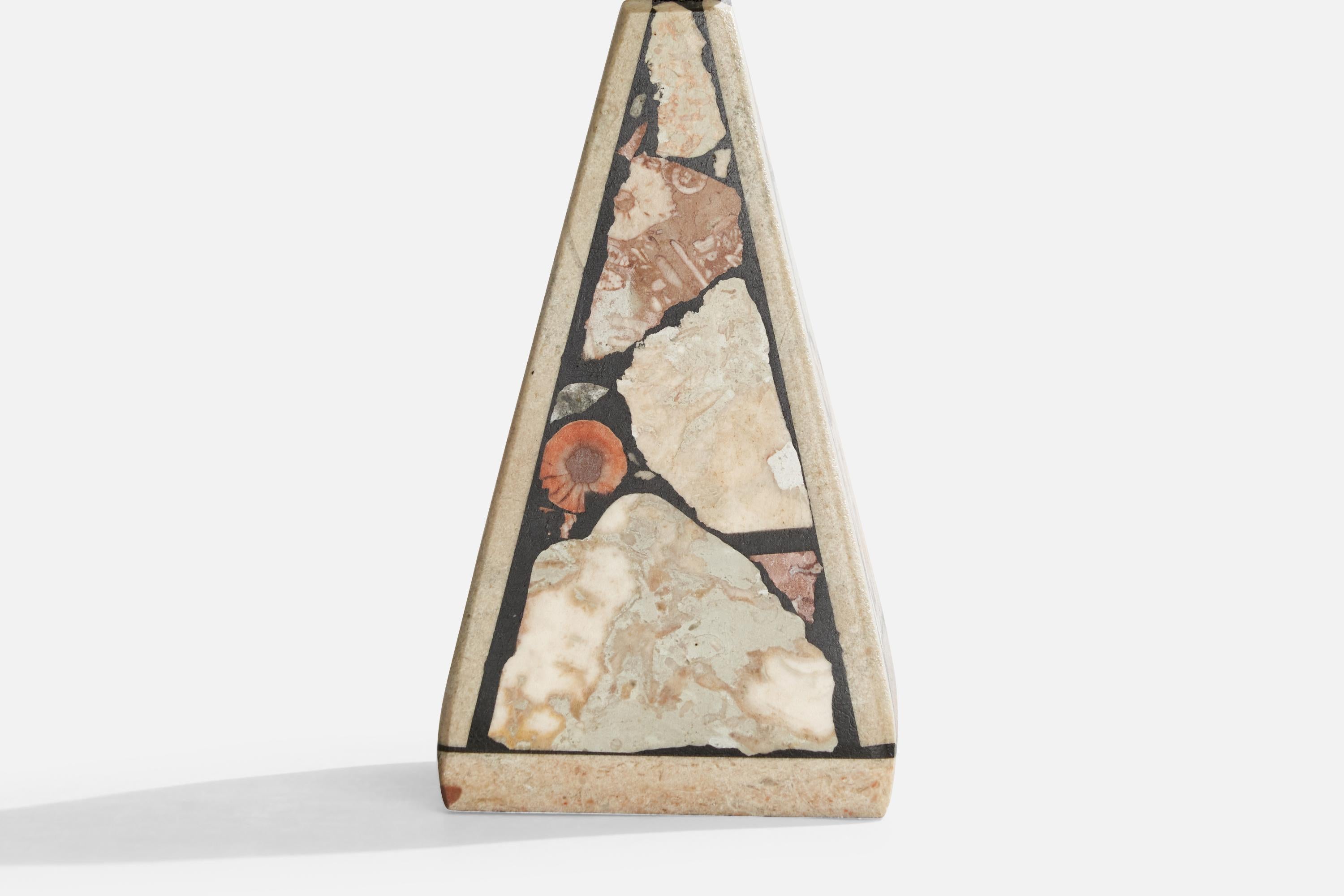 Swedish Designer, Table Lamps, Fossil Stone, Sweden, 1970s 3