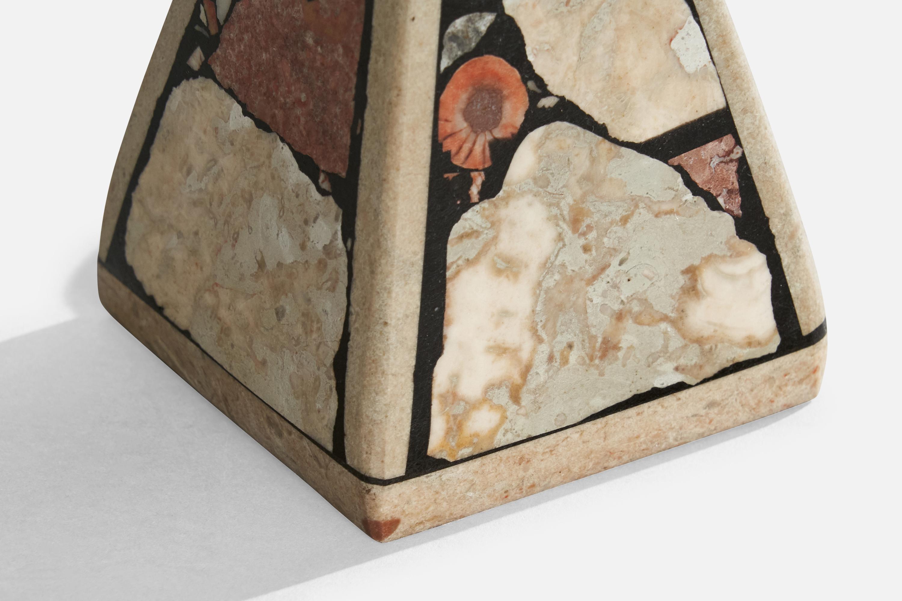 Swedish Designer, Table Lamps, Fossil Stone, Sweden, 1970s 4