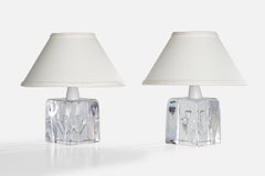 Swedish Designer, Table Lamps, Glass, Sweden, 1960s