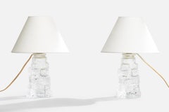 Swedish Designer, Table Lamps, Glass, Sweden, 1960s