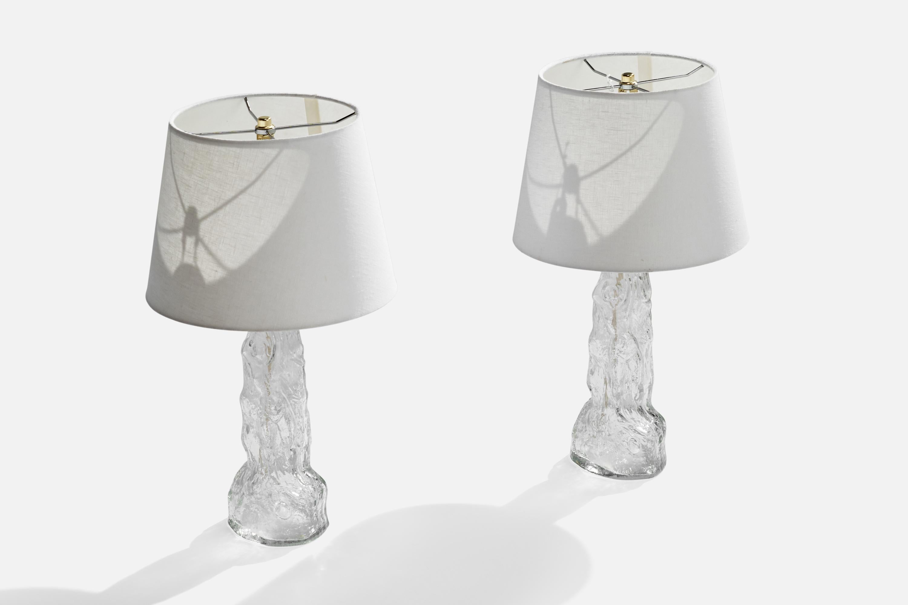 Schwedischer Designer, Tischlampen, Glas, Schweden, 1960er Jahre im Zustand „Gut“ im Angebot in High Point, NC