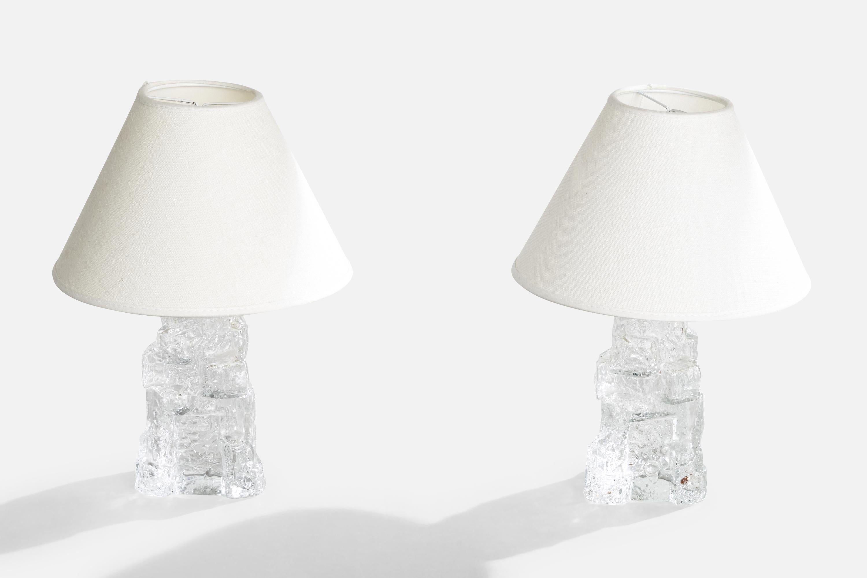 Suédois Designer suédois, lampes de bureau, verre, Suède, années 1960 en vente