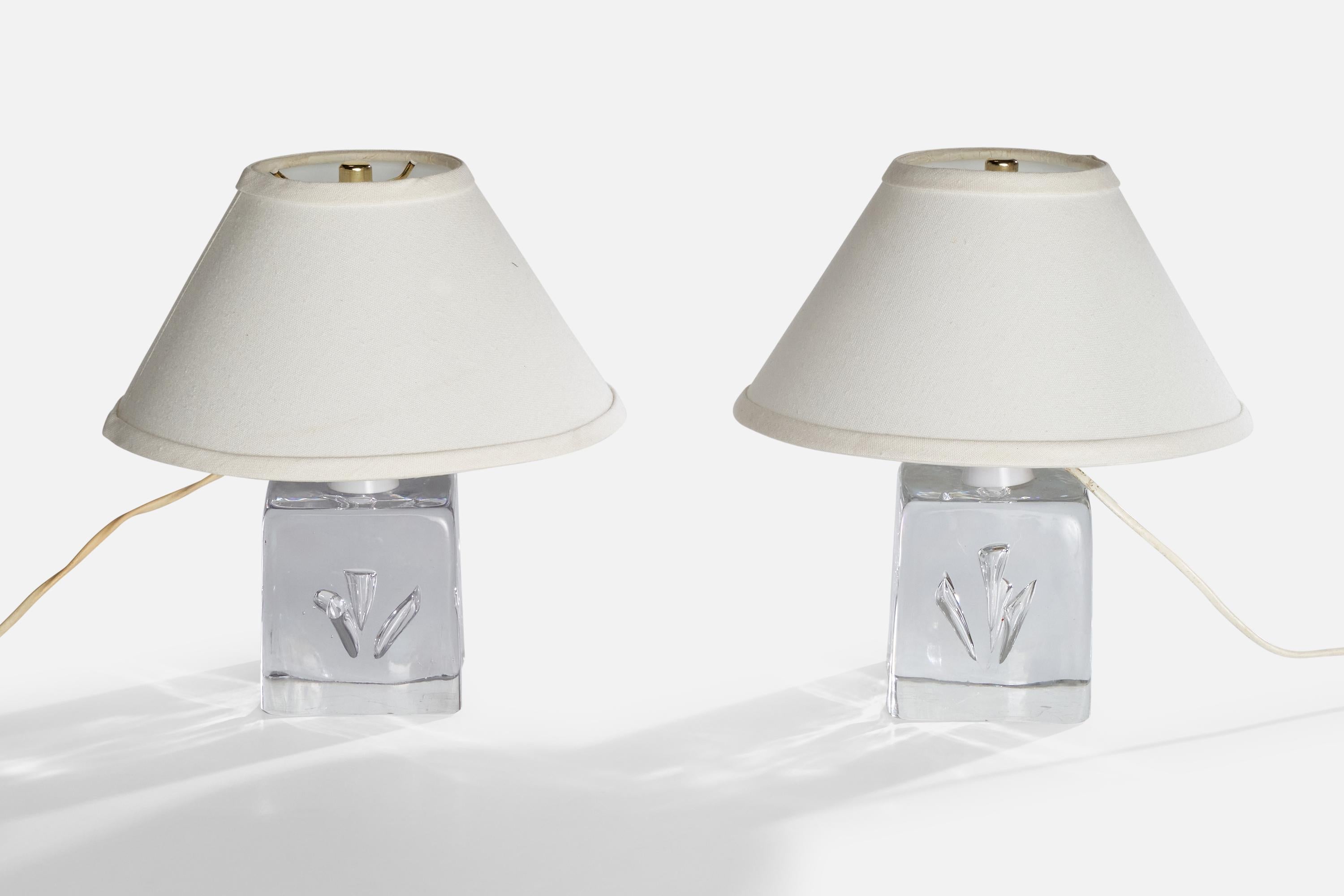 Suédois Designer suédois, lampes de bureau, verre, Suède, années 1960 en vente