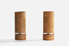 Designer svedese, lampade da tavolo, pino, rame, Svezia, anni '70