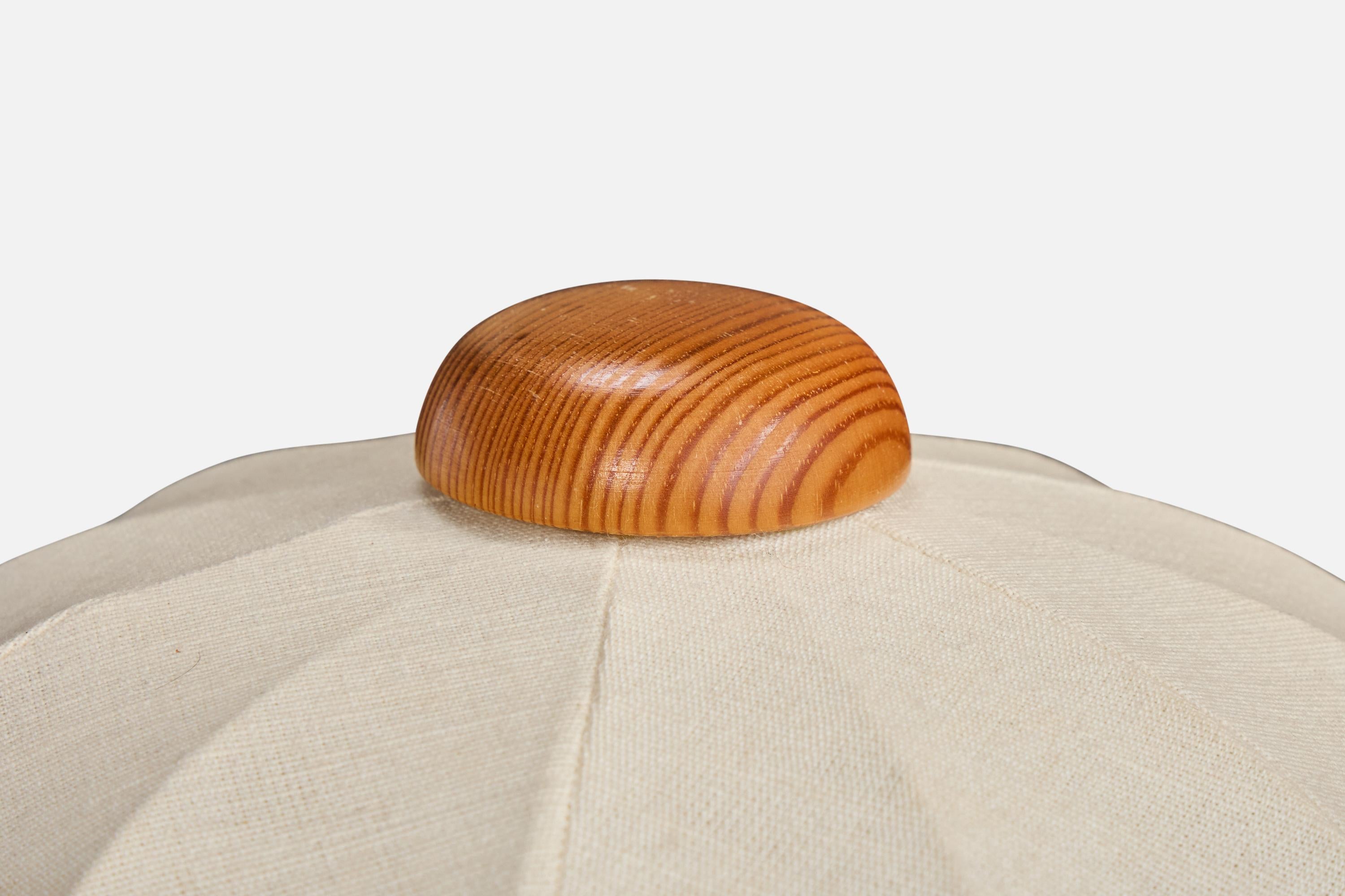 Swedish Designer, Table Lamps, Pine, Fabric, Sweden, 1970s For Sale 3