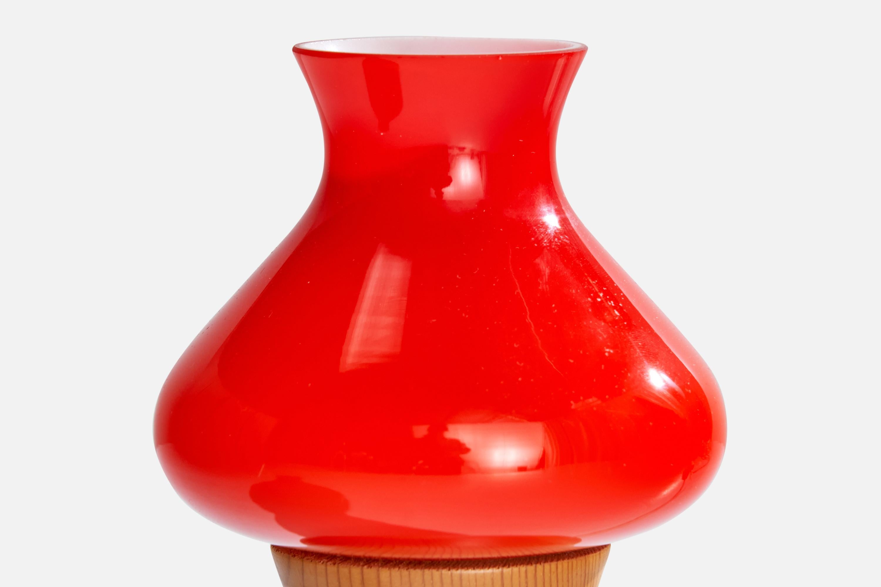 Diseñador sueco, lámparas de mesa, pino, cristal, Suecia, años 70 finales del siglo XX en venta