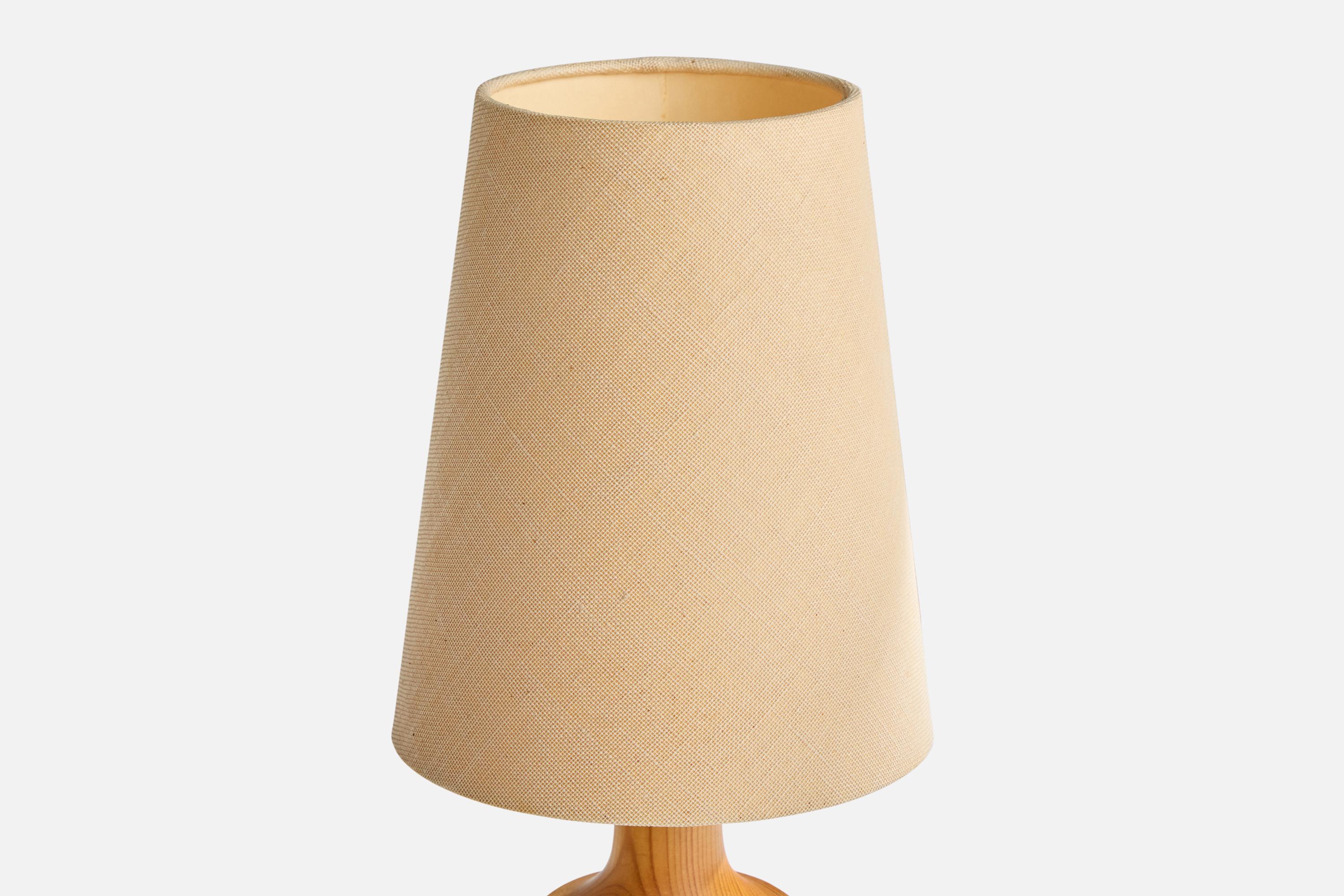 Late 20th Century Swedish Designer, Table Lamps, Pine, Paper, Sweden, 1970s For Sale