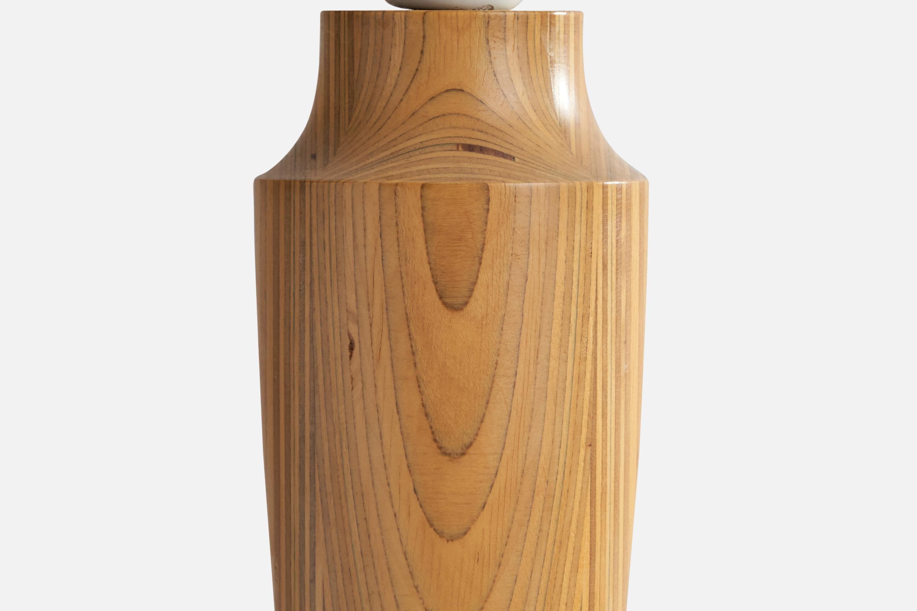 Swedish Designer, Table Lamps, Pine, Sweden, 1960s For Sale 1