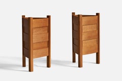 Swedish Designer, Table Lamps, Pine, Sweden, 1970s