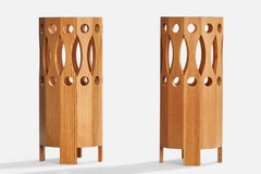 Créateur suédois, lampes de table, pin, Suède, années 1970