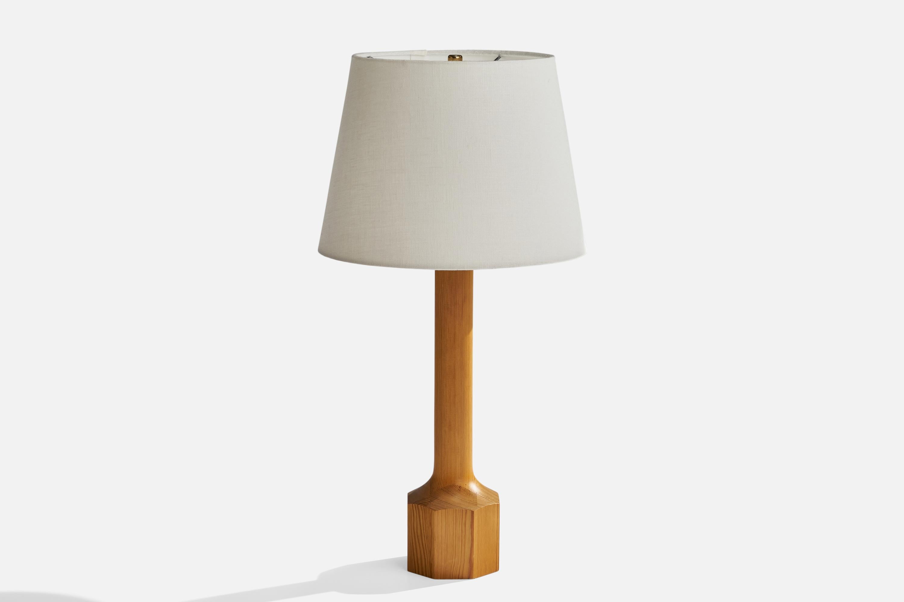 Late 20th Century Swedish Designer, Table Lamps, Pine, Sweden, 1970s For Sale