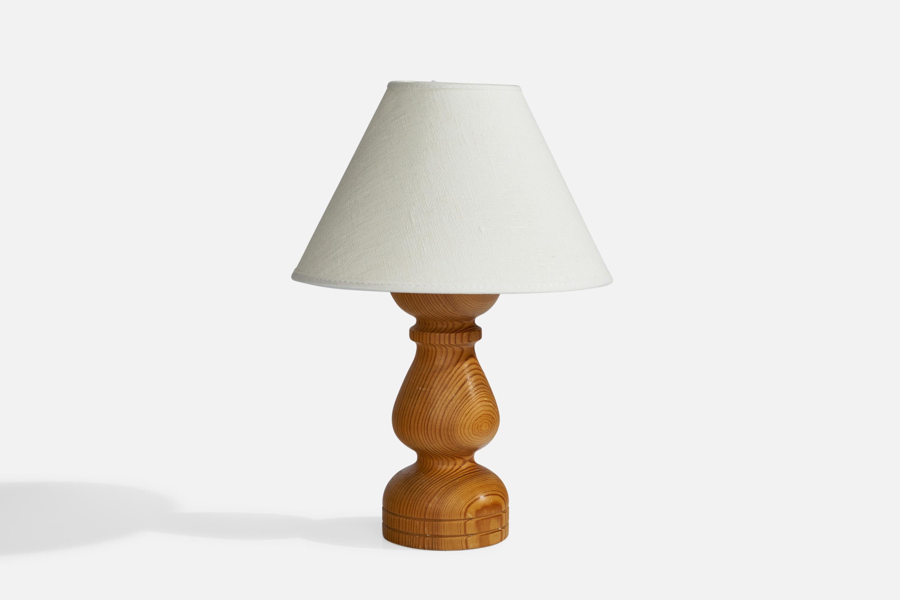 Late 20th Century Swedish Designer, Table Lamps, Pine, Sweden, 1970s For Sale