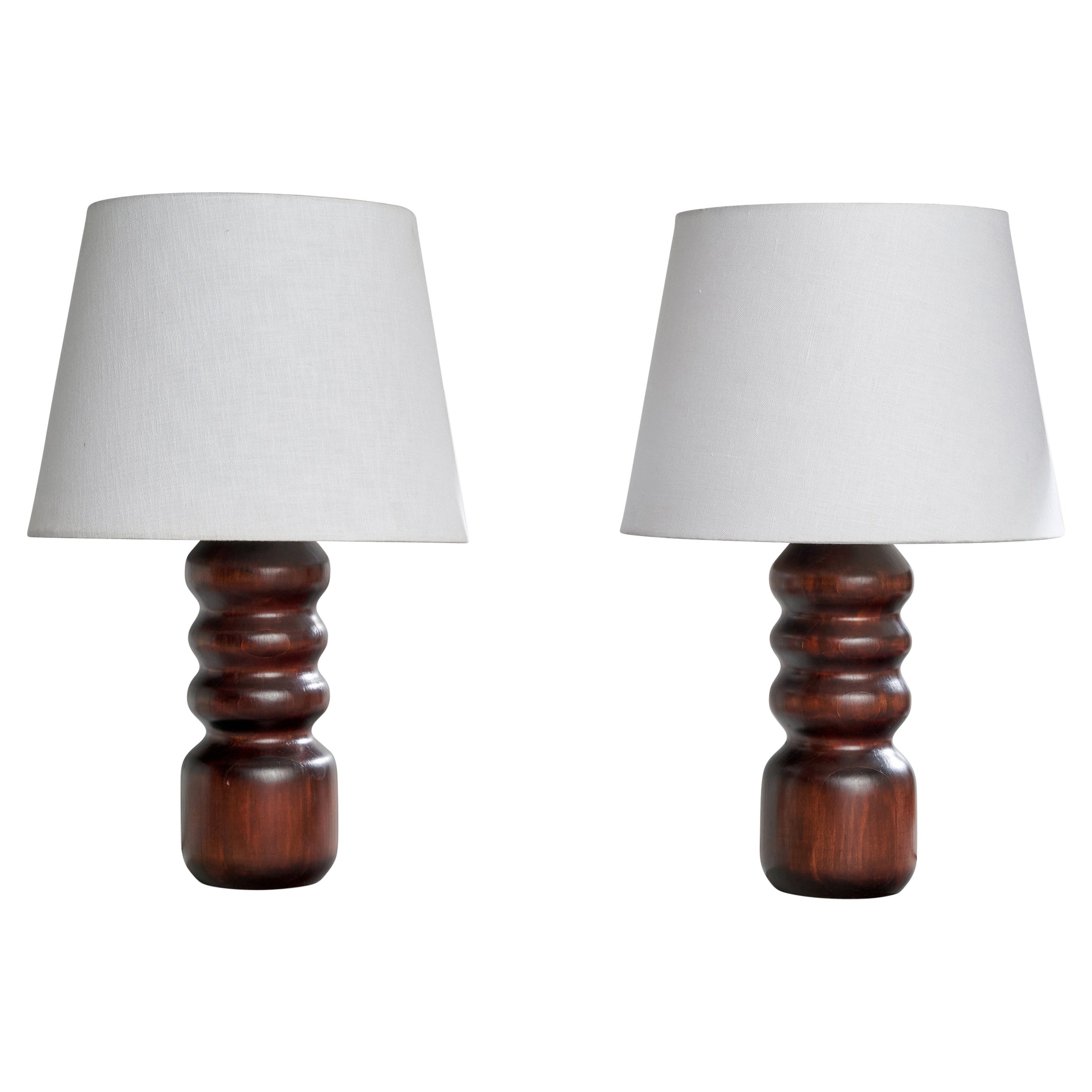 Créateur suédois, lampes de table, pin, Suède, années 1970