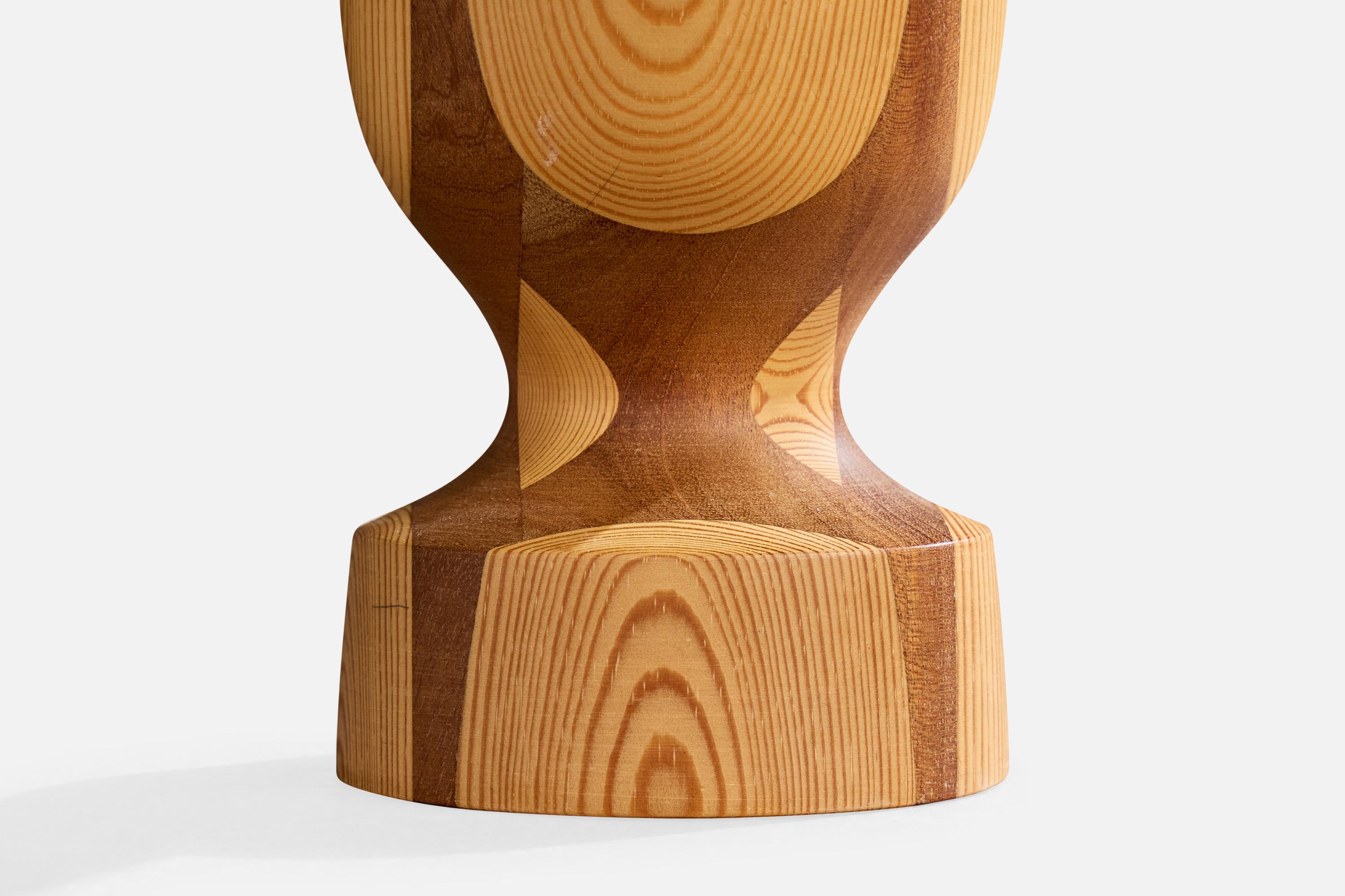 Swedish Designer, Table Lamps, Pine, Teak, Parchment, Sweden, 1970s For Sale 4
