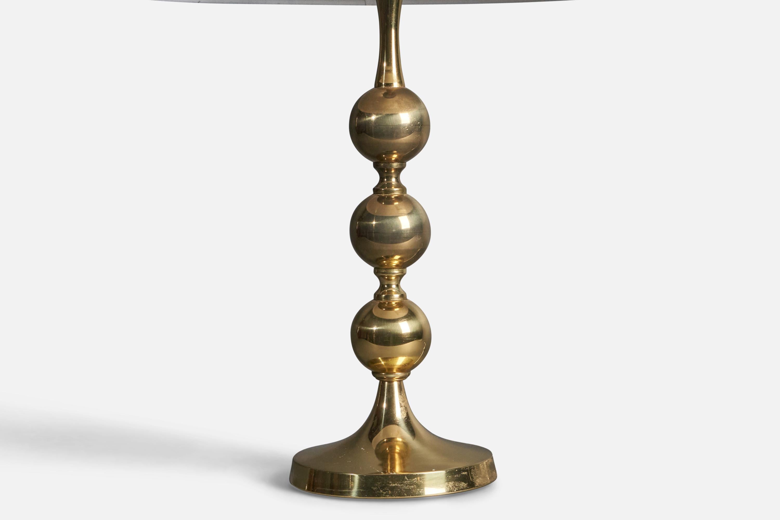Mid-Century Modern Swedish Designer, Table Lamps, Polished Brass, Sweden, 1970s For Sale