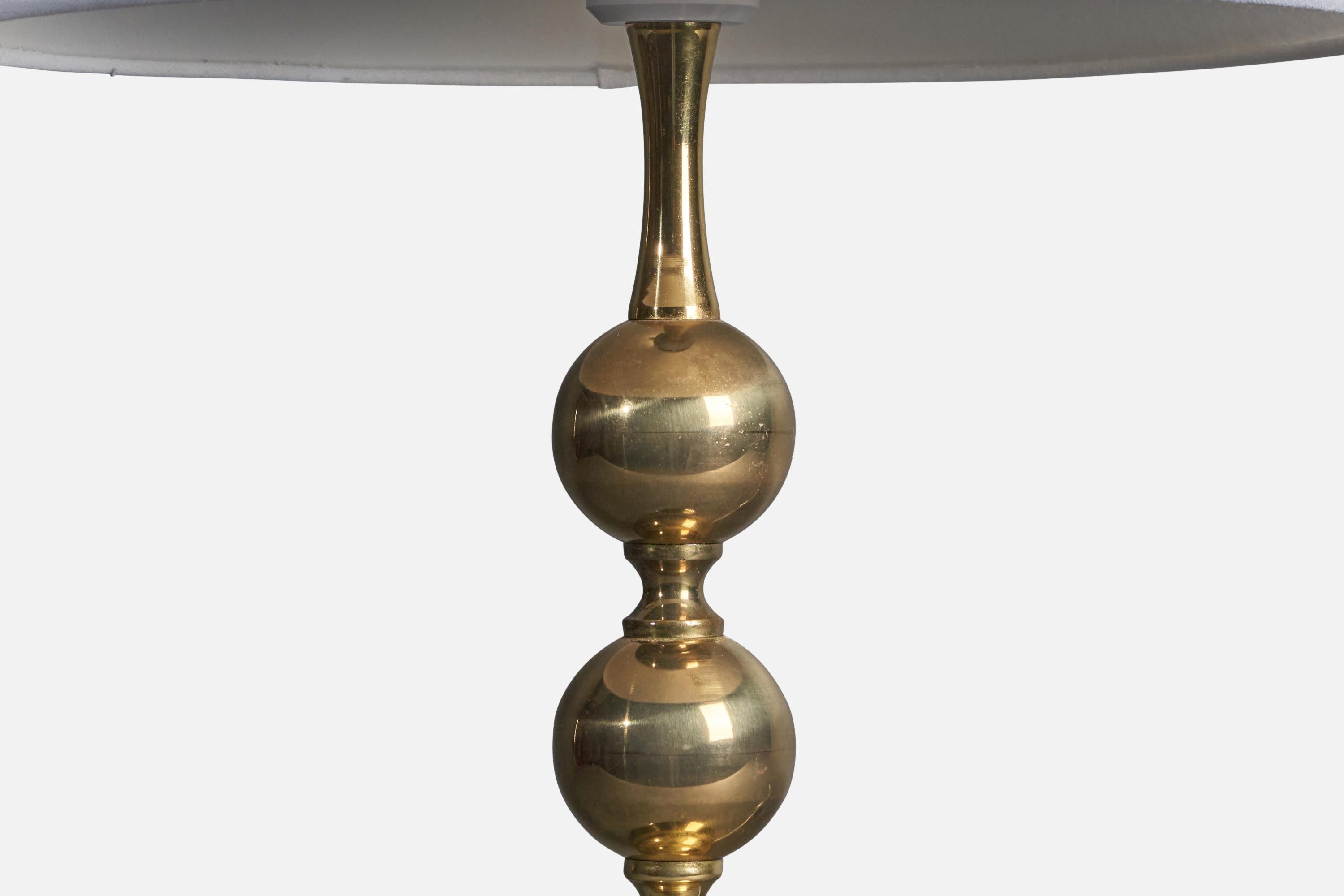 Swedish Designer, Table Lamps, Polished Brass, Sweden, 1970s In Good Condition For Sale In High Point, NC