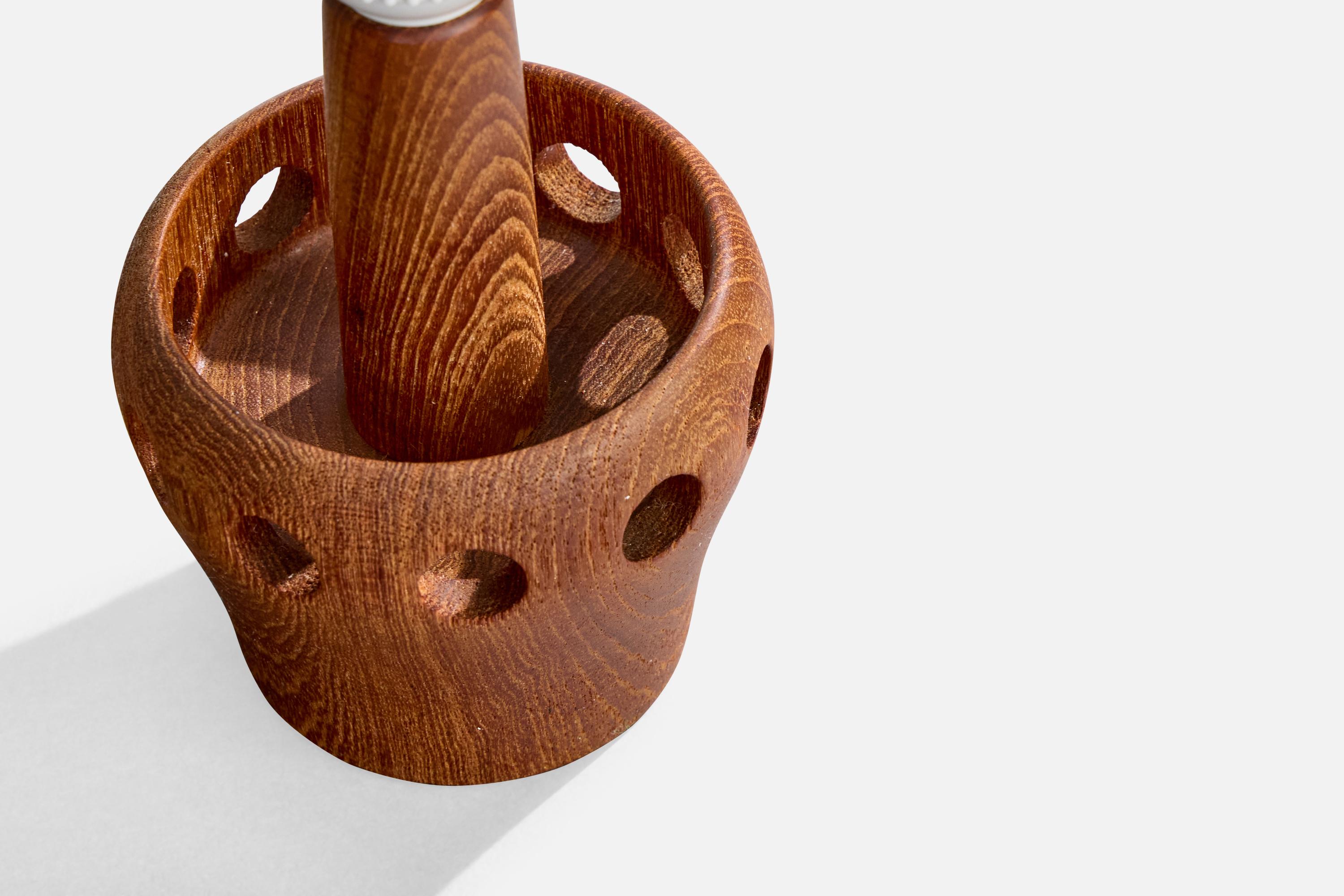Mid-20th Century Swedish Designer, Table Lamps, Teak, Sweden, 1950s For Sale