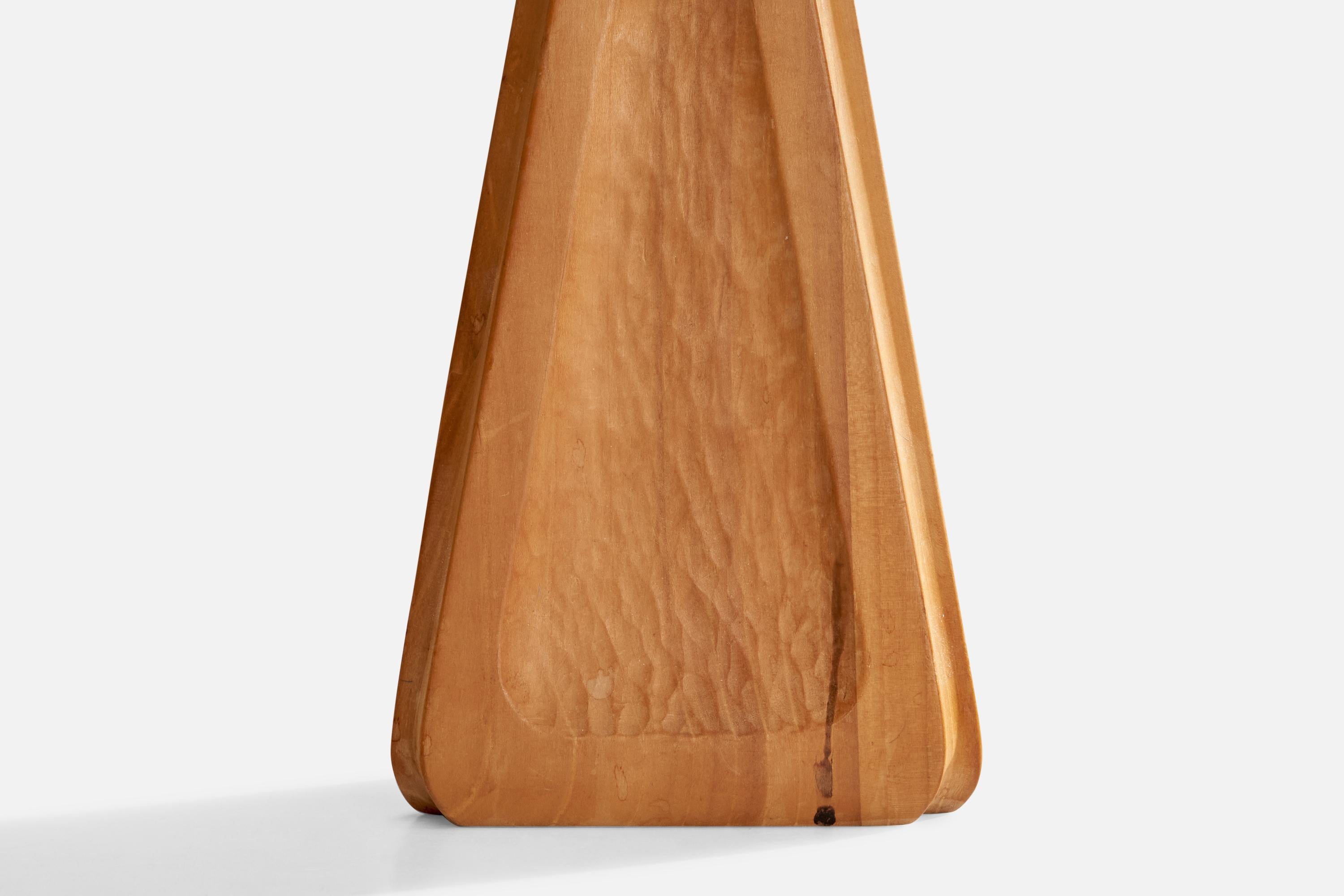 Designer suédois, lampes de bureau, bois, laiton, Suède, 1970 en vente 4