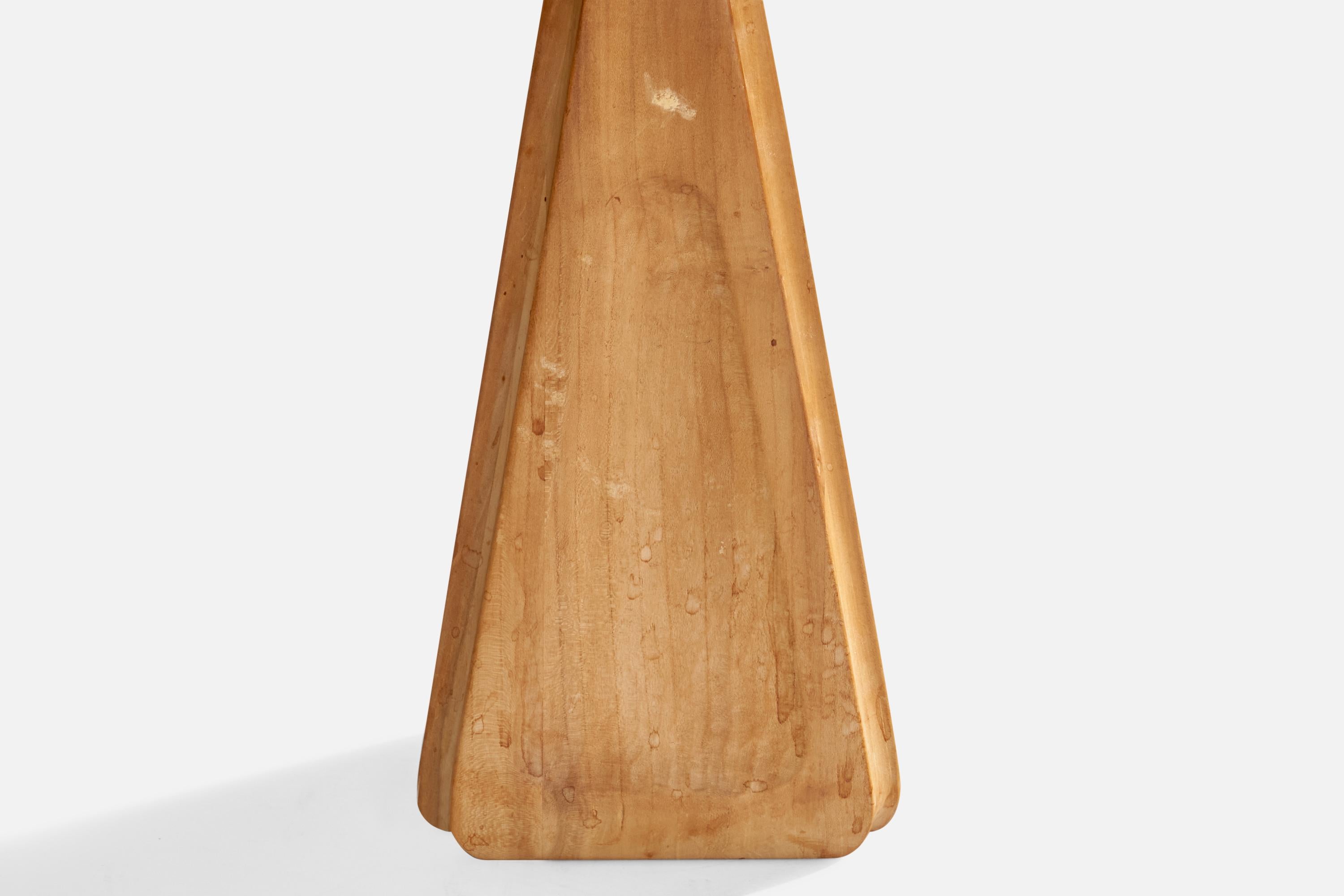 Suédois Designer suédois, lampes de bureau, bois, laiton, Suède, 1970 en vente