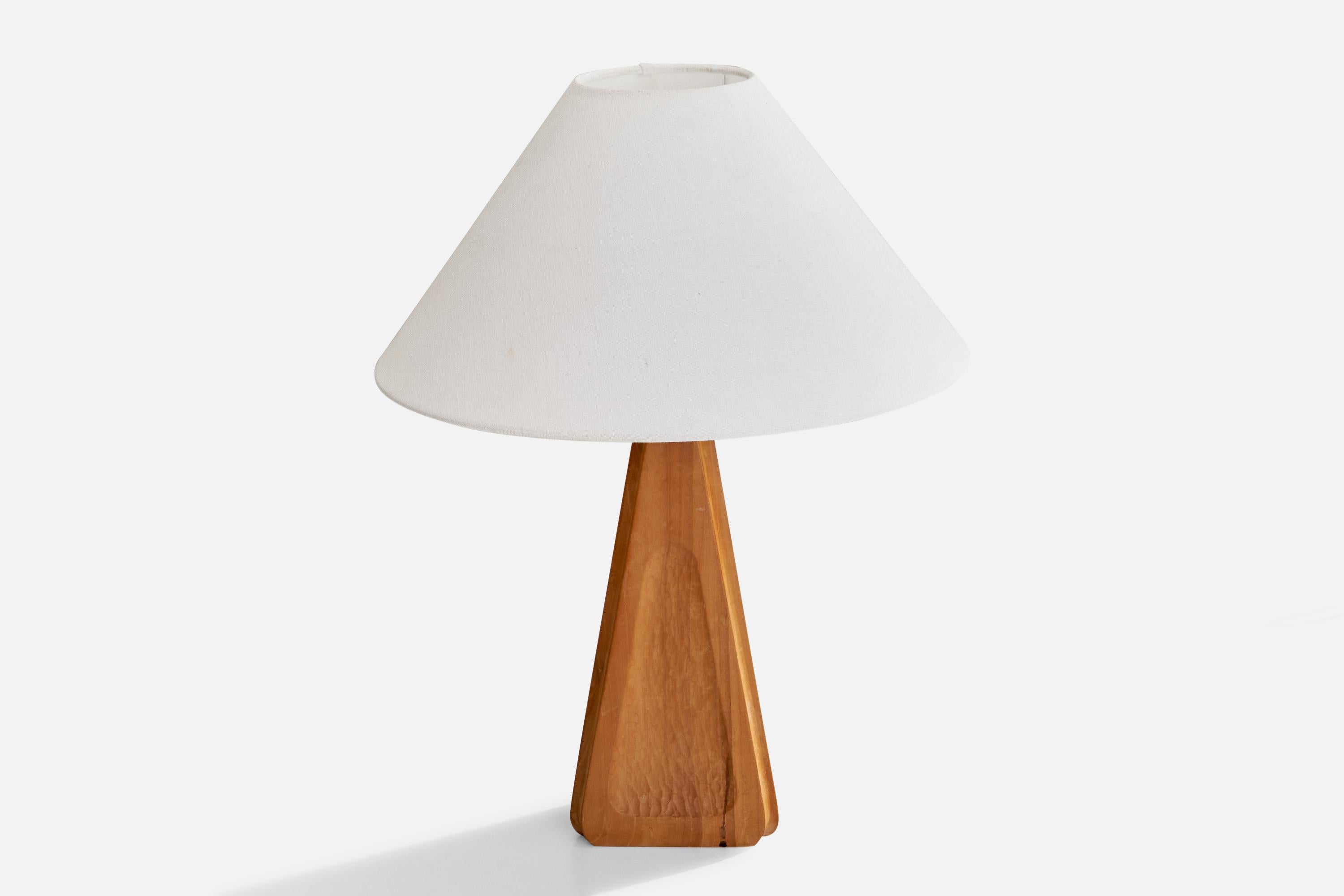 Laiton Designer suédois, lampes de bureau, bois, laiton, Suède, 1970 en vente