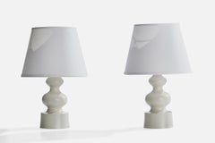 Swedish Designer, Table Lamps, Wood, Sweden, 1970s