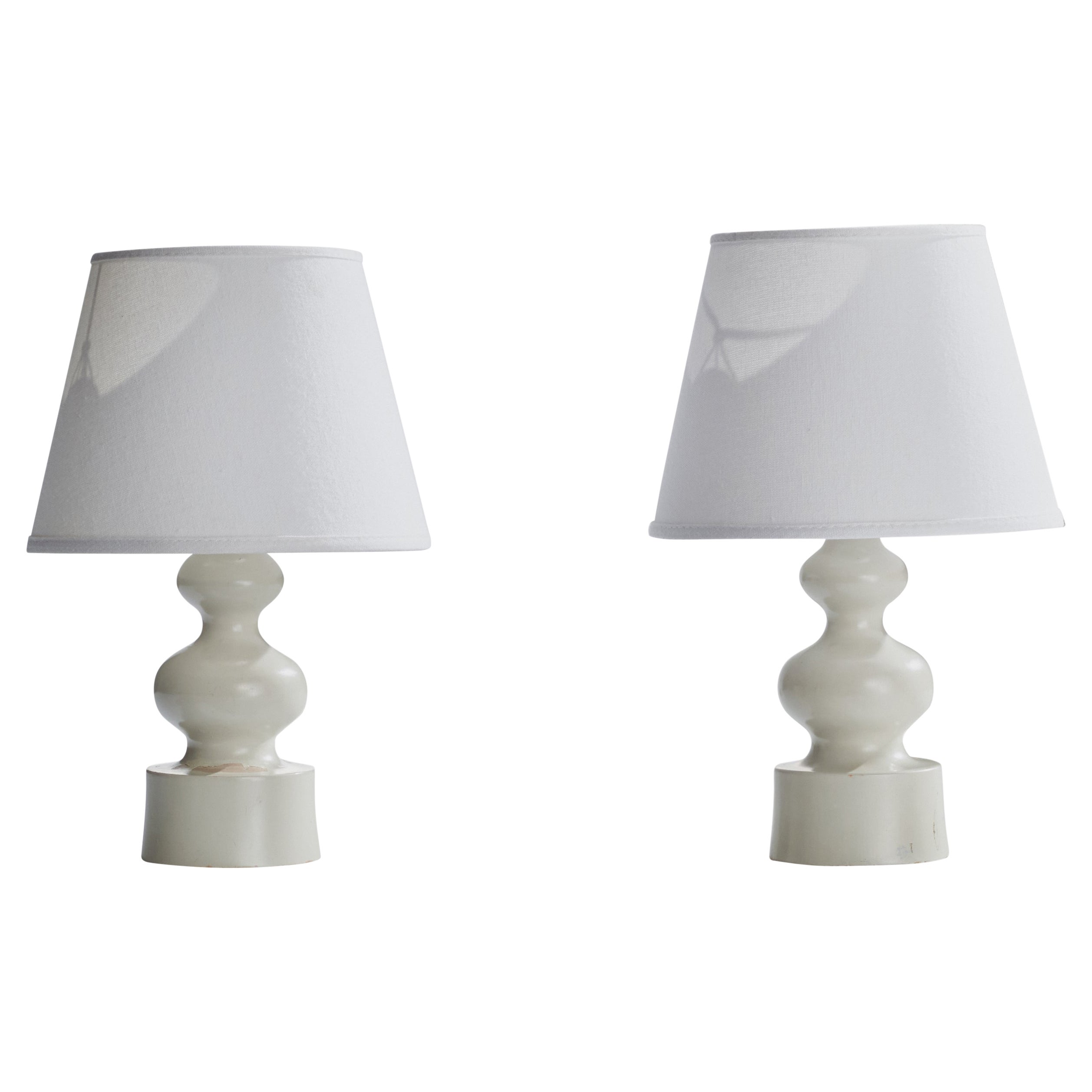 Swedish Designer, Table Lamps, Wood, Sweden, 1970s