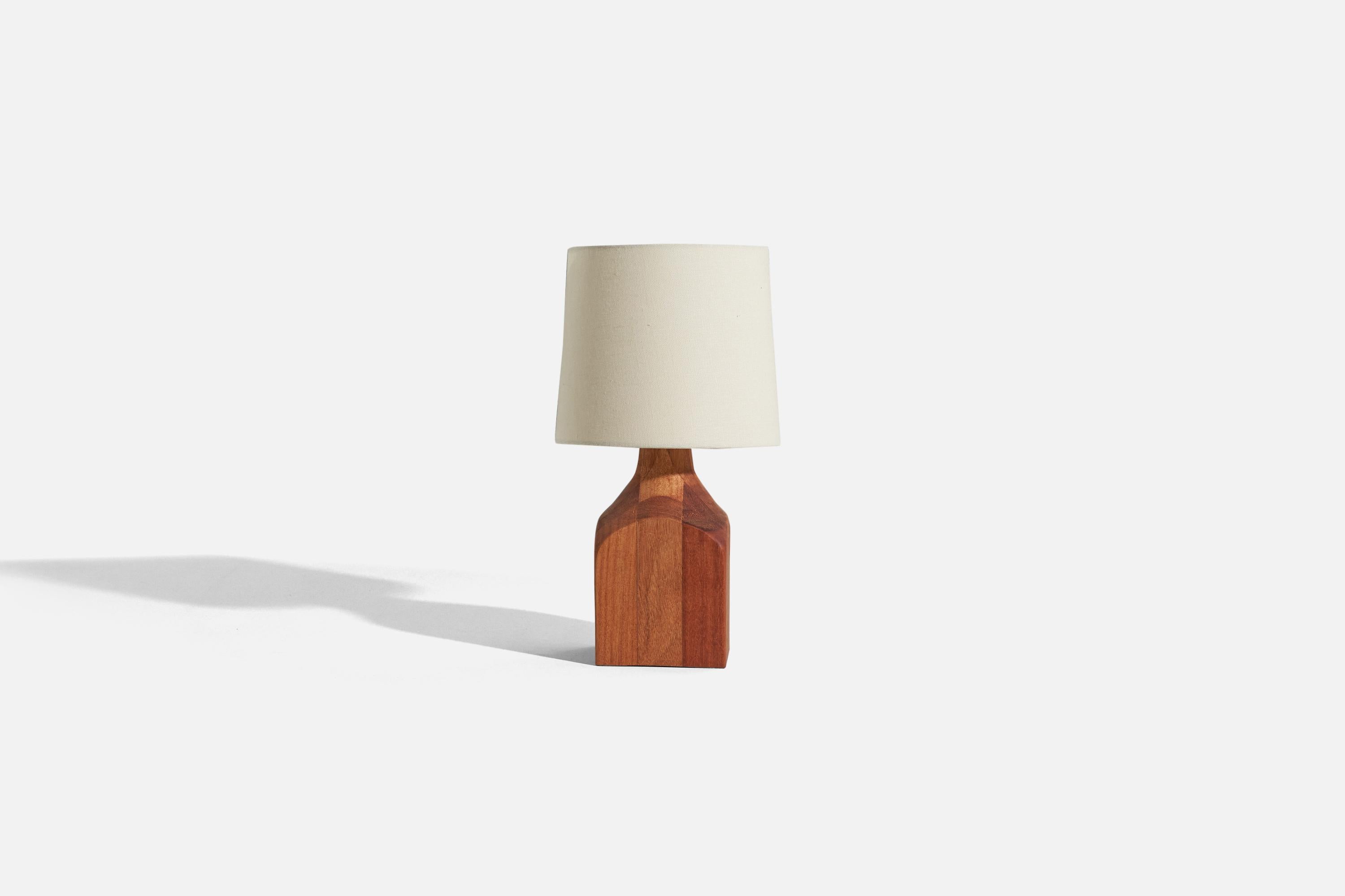 Mid-Century Modern Swedish Designer, Table Lamps, Wood, Sweden, c. 1970s