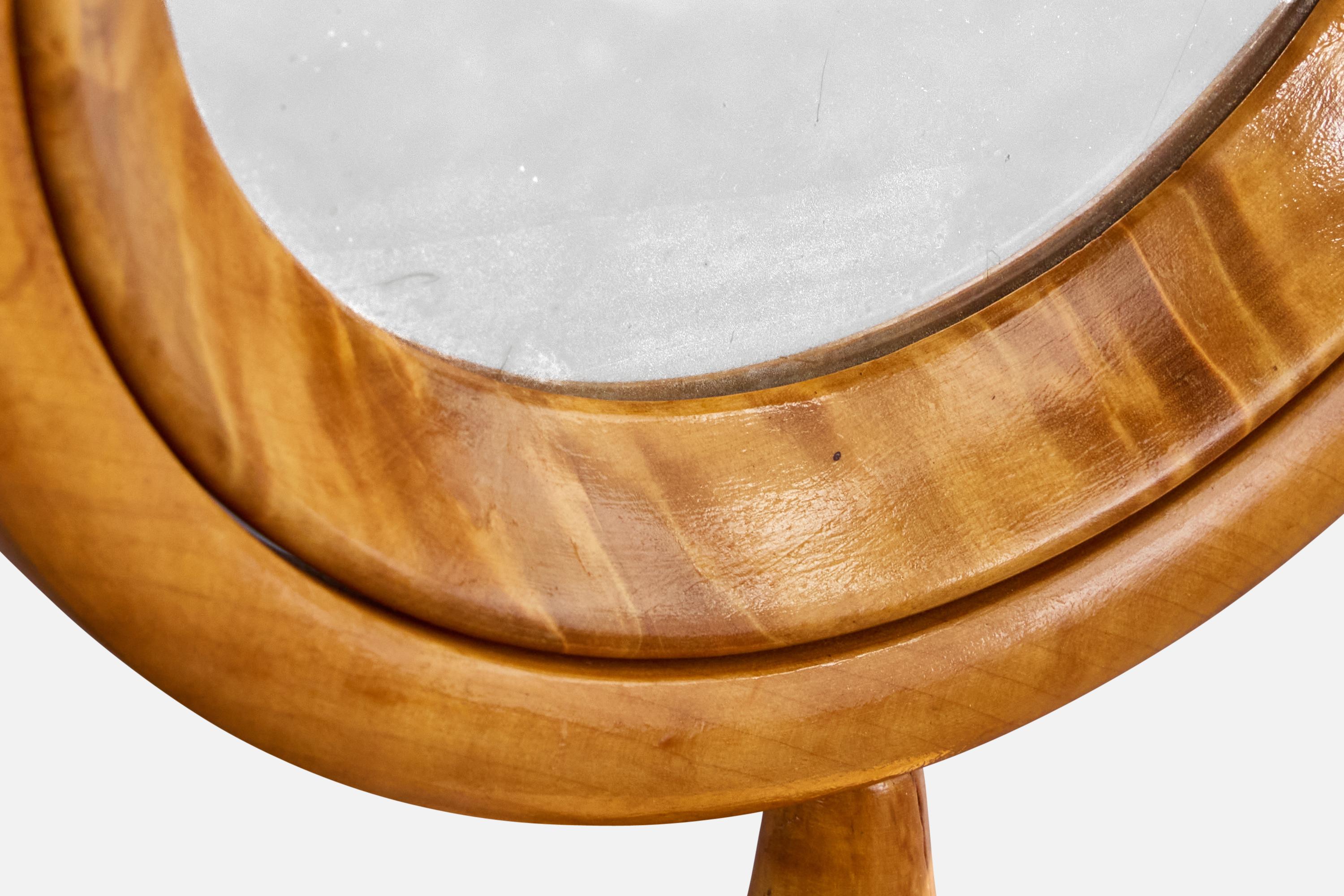 Designer suédois, miroir de table, bouleau, Suède, années 1950 en vente 5