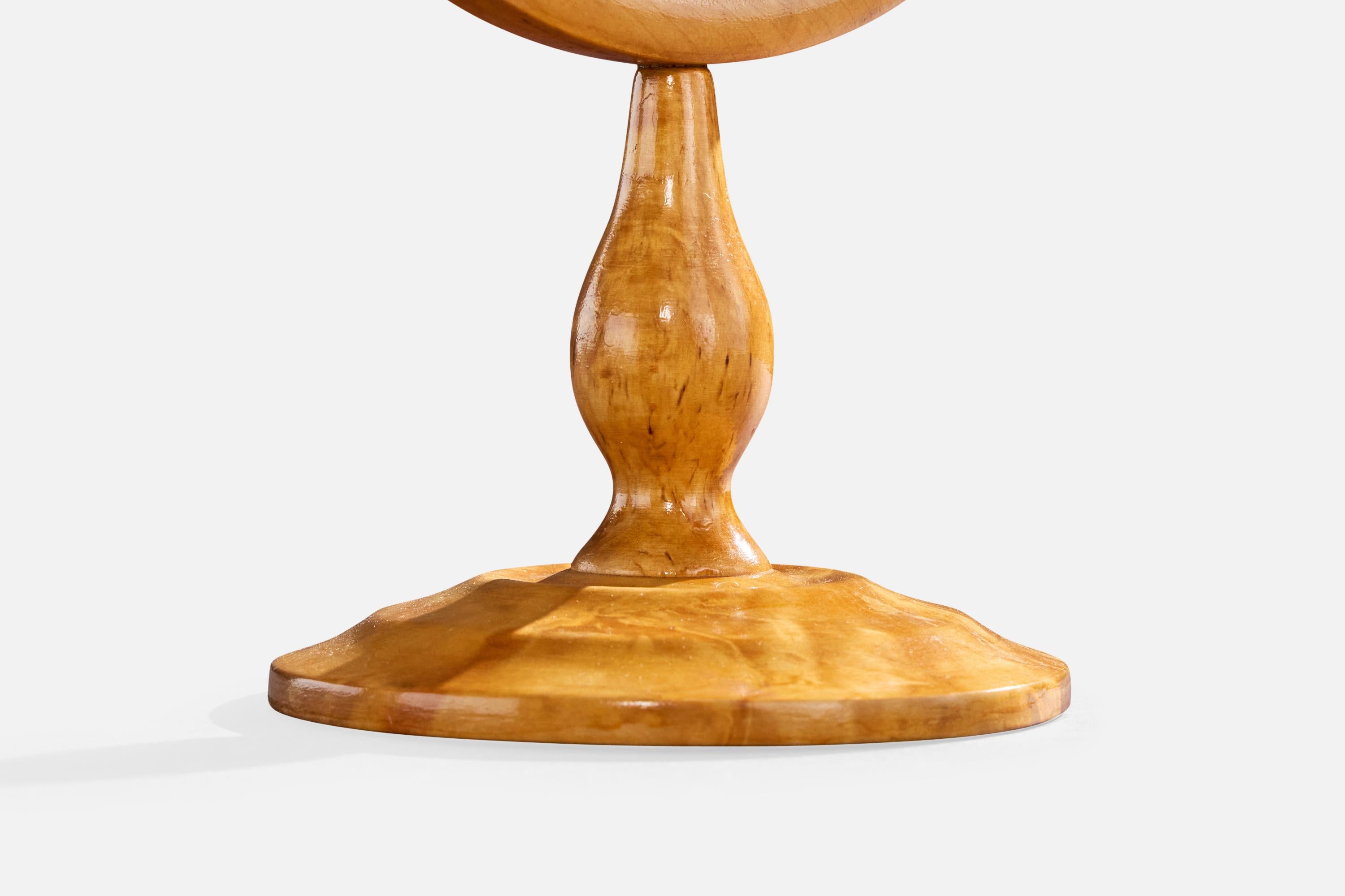 Mid-Century Modern Designer suédois, miroir de table, bouleau, Suède, années 1950 en vente