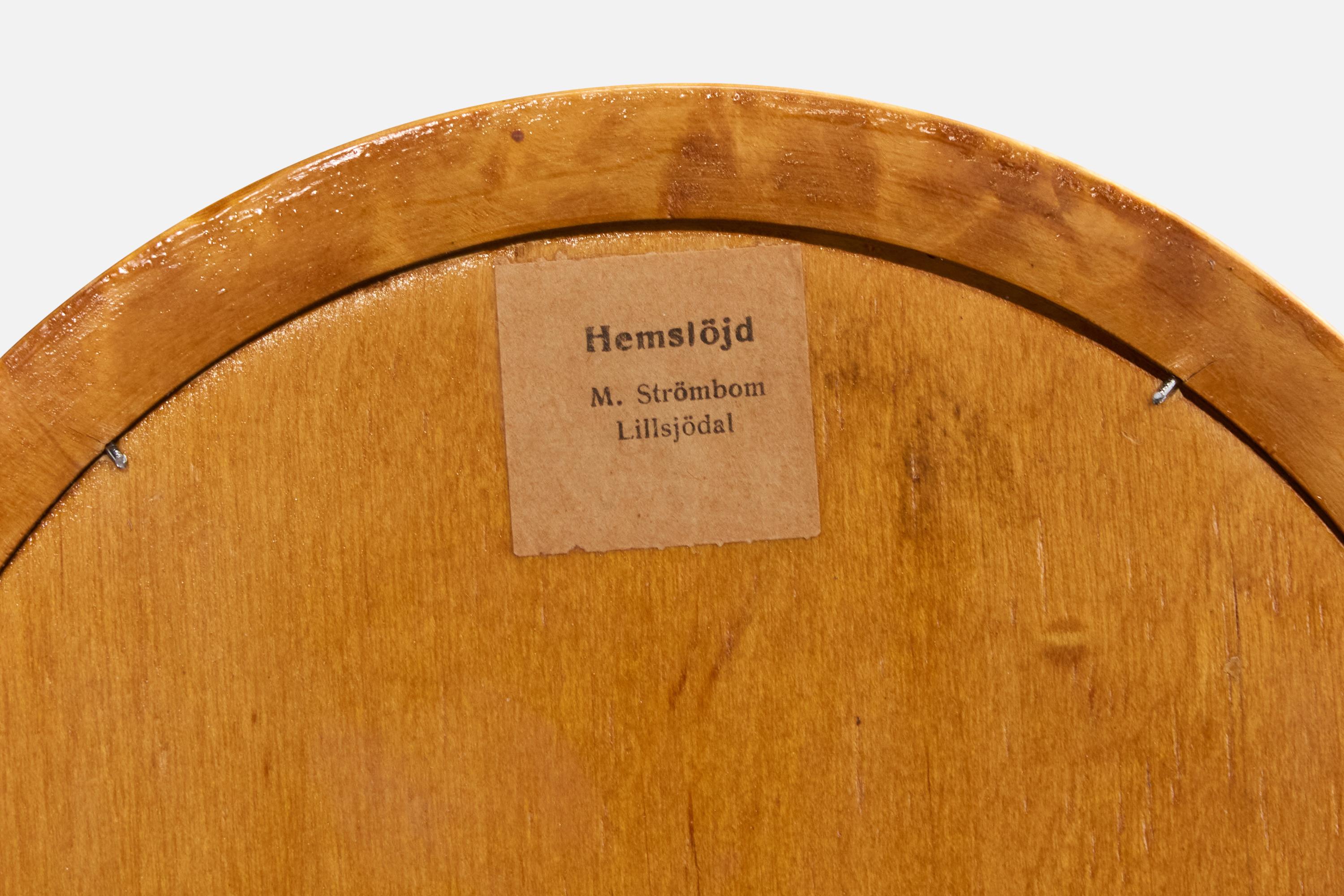 Designer suédois, miroir de table, bouleau, Suède, années 1950 Bon état - En vente à High Point, NC