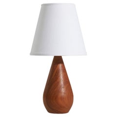 Schwedische Designerin, Tischlampe aus Teakholz, Schweden, 1960er Jahre