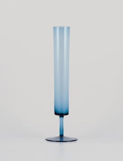 Swedish designer, three slim vases in art glass. Appprox. 1970s