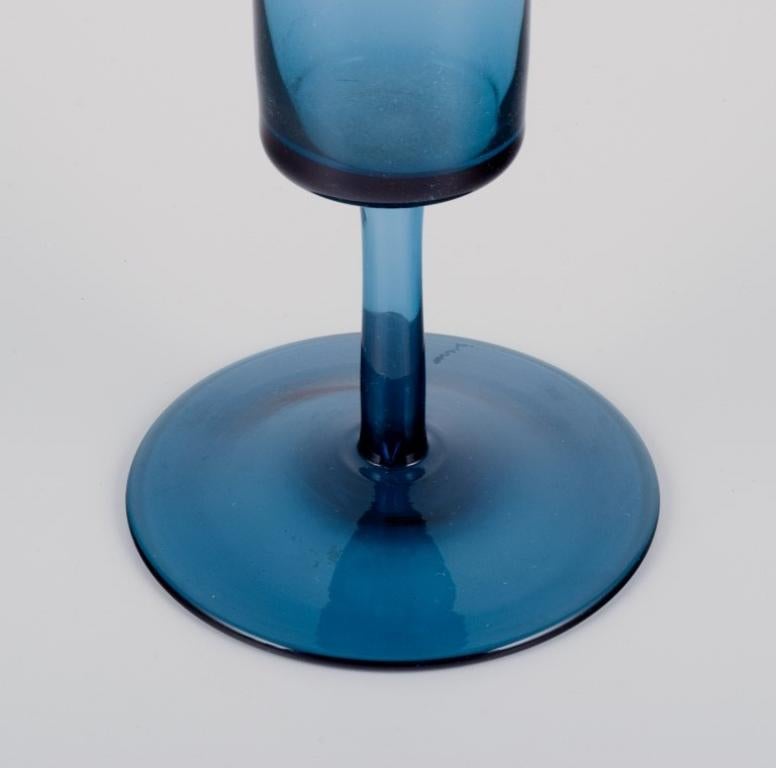Late 20th Century Swedish designer, three slim vases in art glass. Appprox. 1970s For Sale