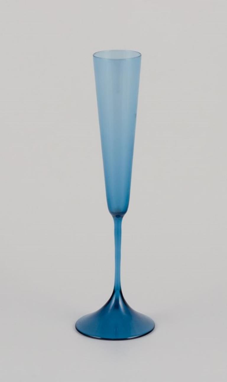 Art Glass Swedish designer, three slim vases in art glass. Appprox. 1970s For Sale