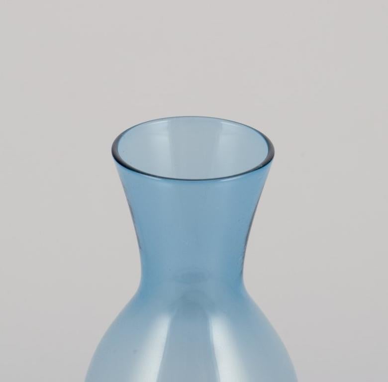 Swedish designer, three slim vases in art glass. Appprox. 1970s For Sale 2
