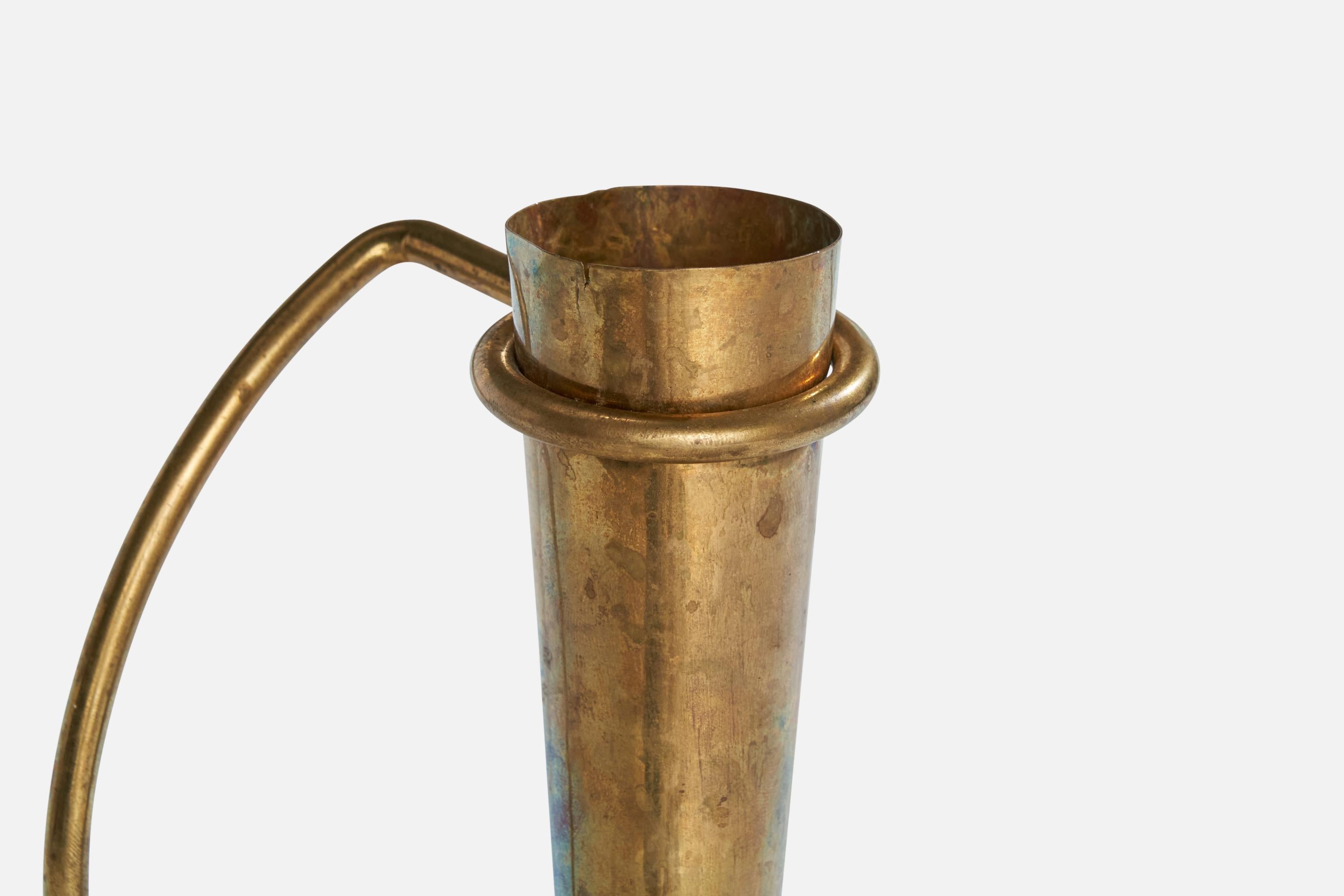 Designer suédois, vase, laiton, Suède, années 1940 en vente 1