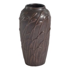 Swedish Designer, Vase, Brown-Glazed Earthenware, Sweden, c. 1930s