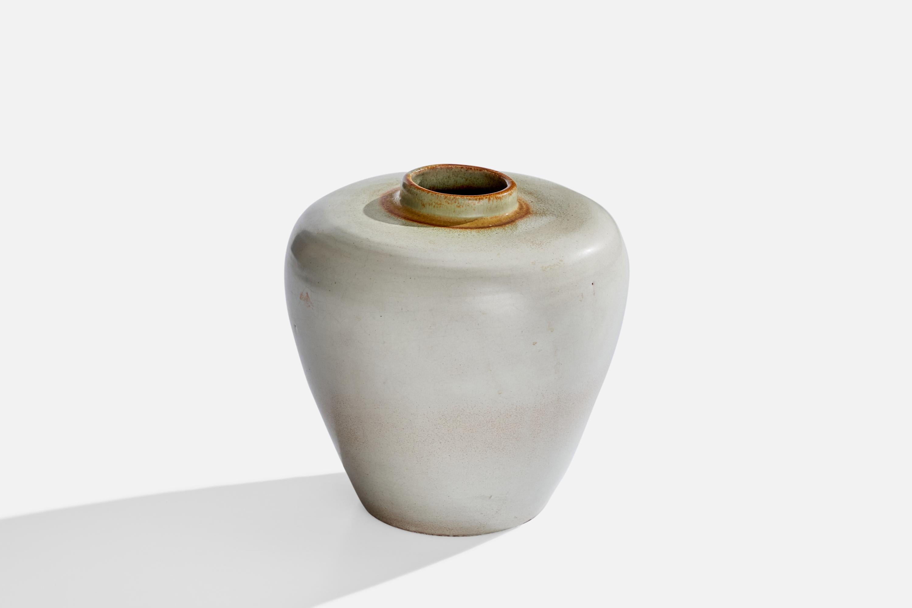 Scandinavian Modern Swedish Designer, Vase, Ceramic, Sweden, 1930s For Sale