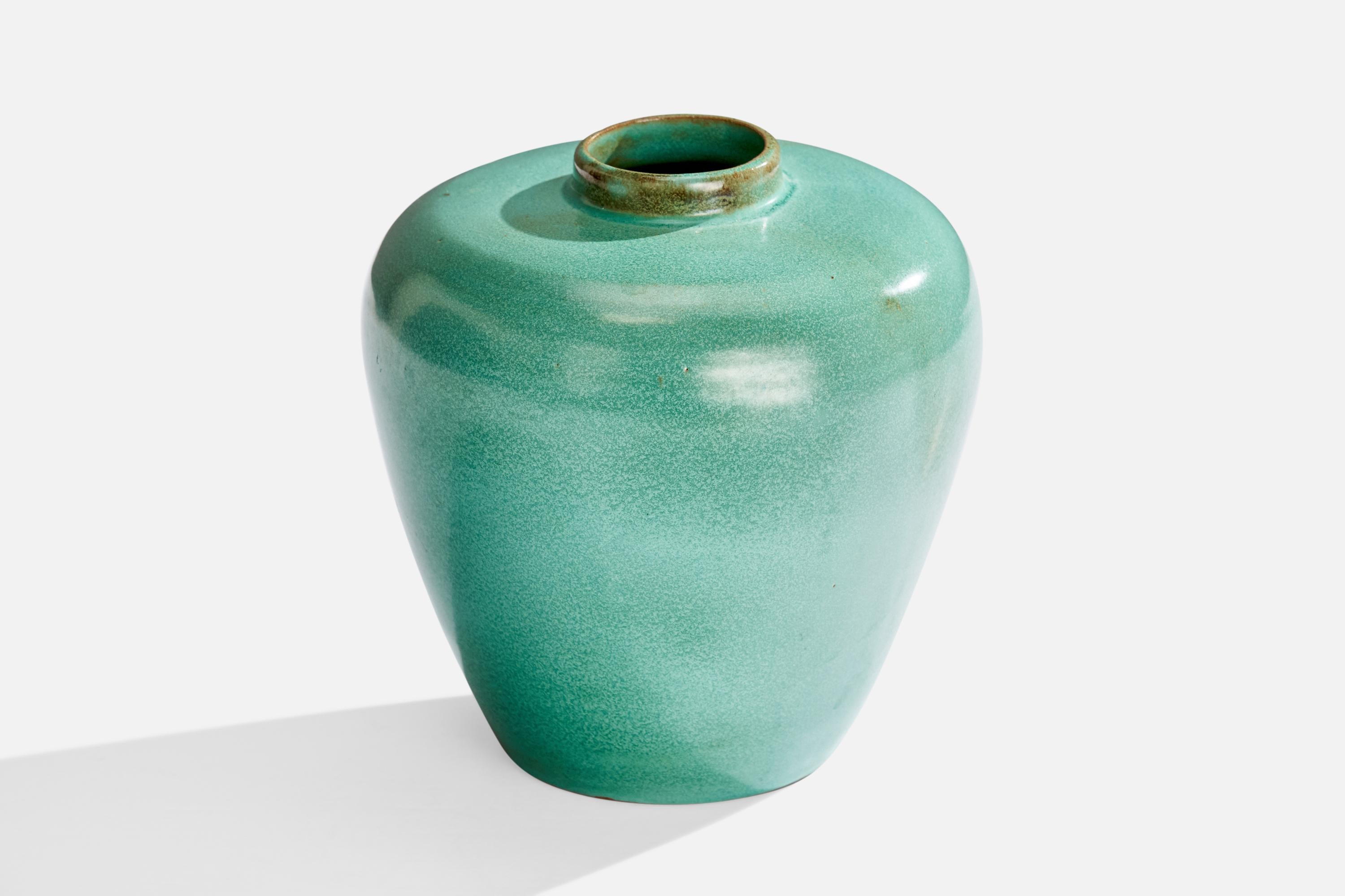Scandinavian Modern Swedish Designer, Vase, Ceramic, Sweden, 1930s For Sale